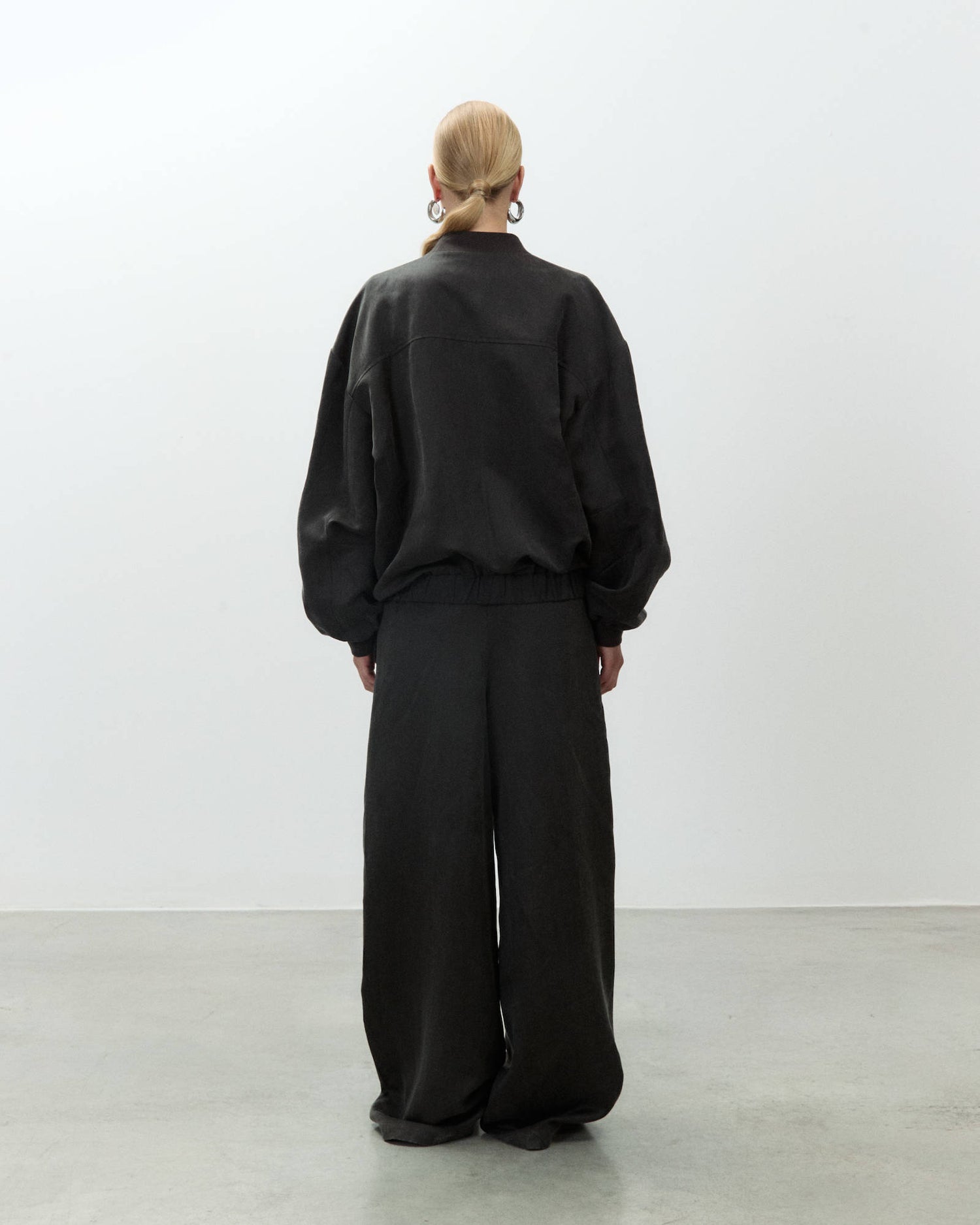 OVERSIZED LINEN BOMBER JACKET