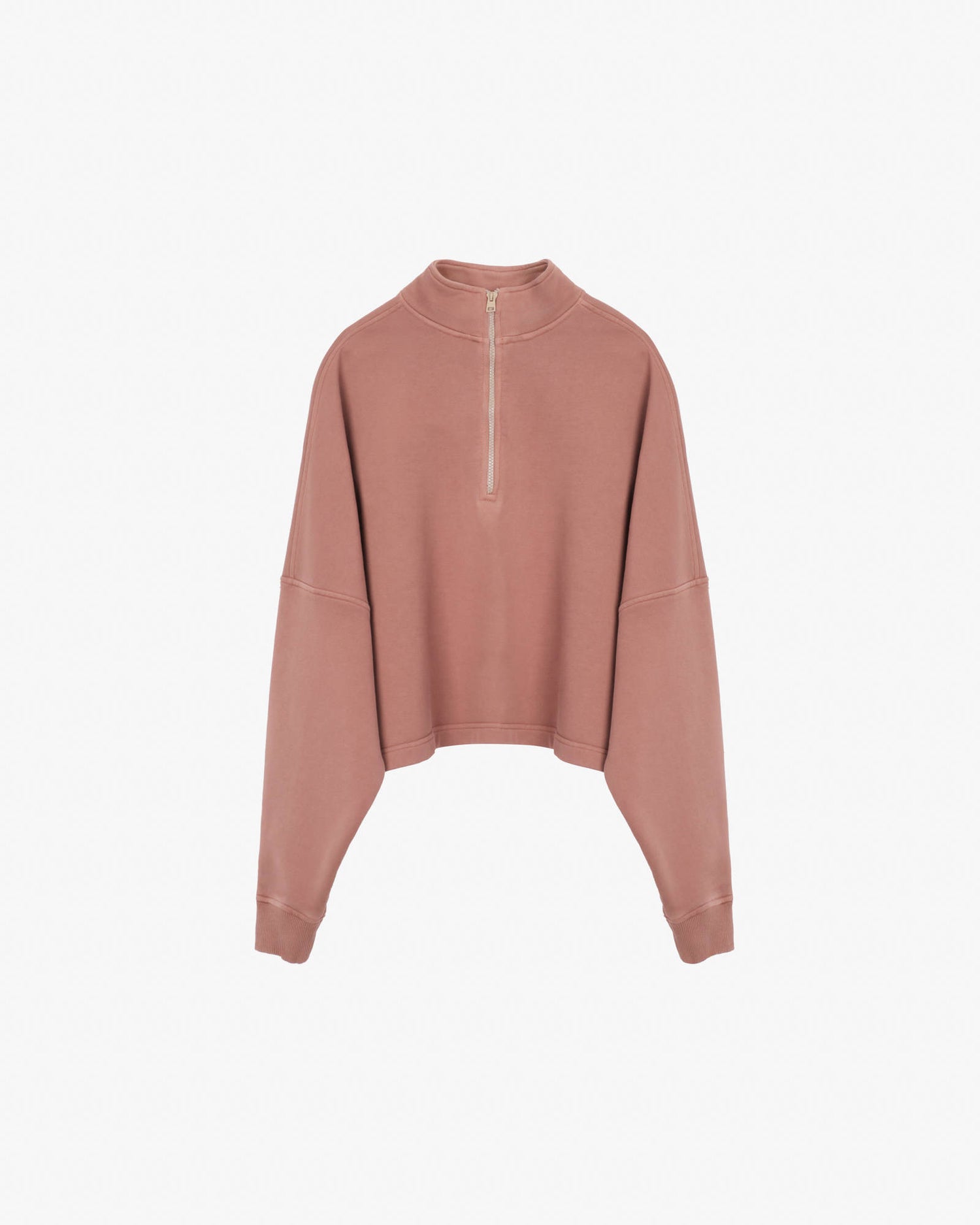 CROPPED SWEATSHIRT WITH EMBROIDERY Blush