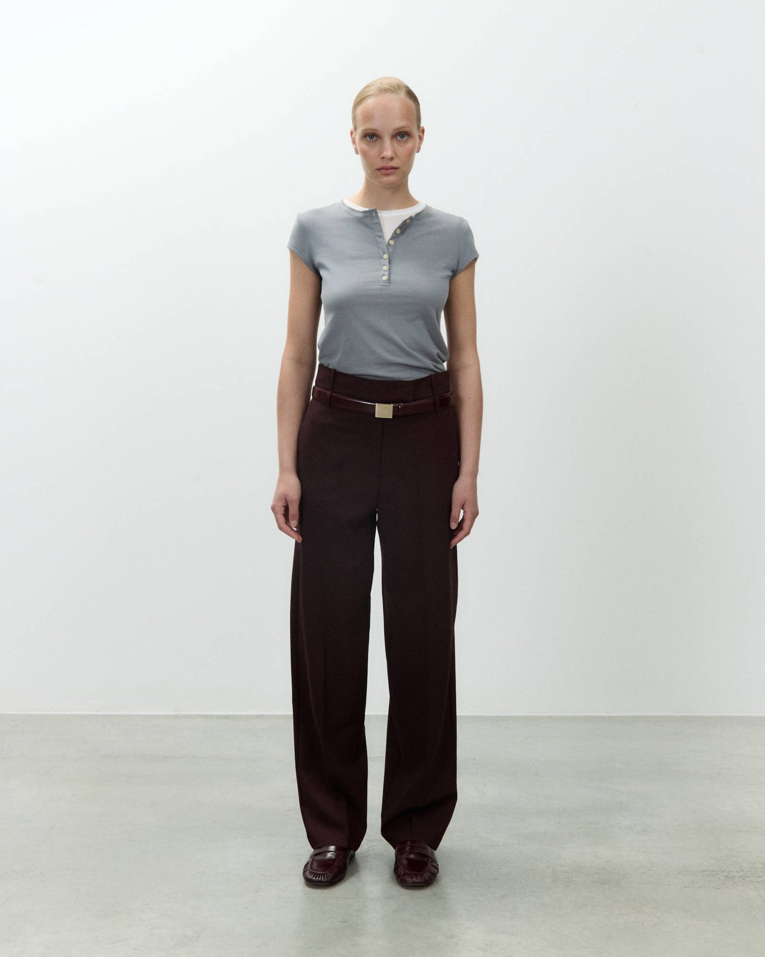 WOOL CANVAS TROUSERS