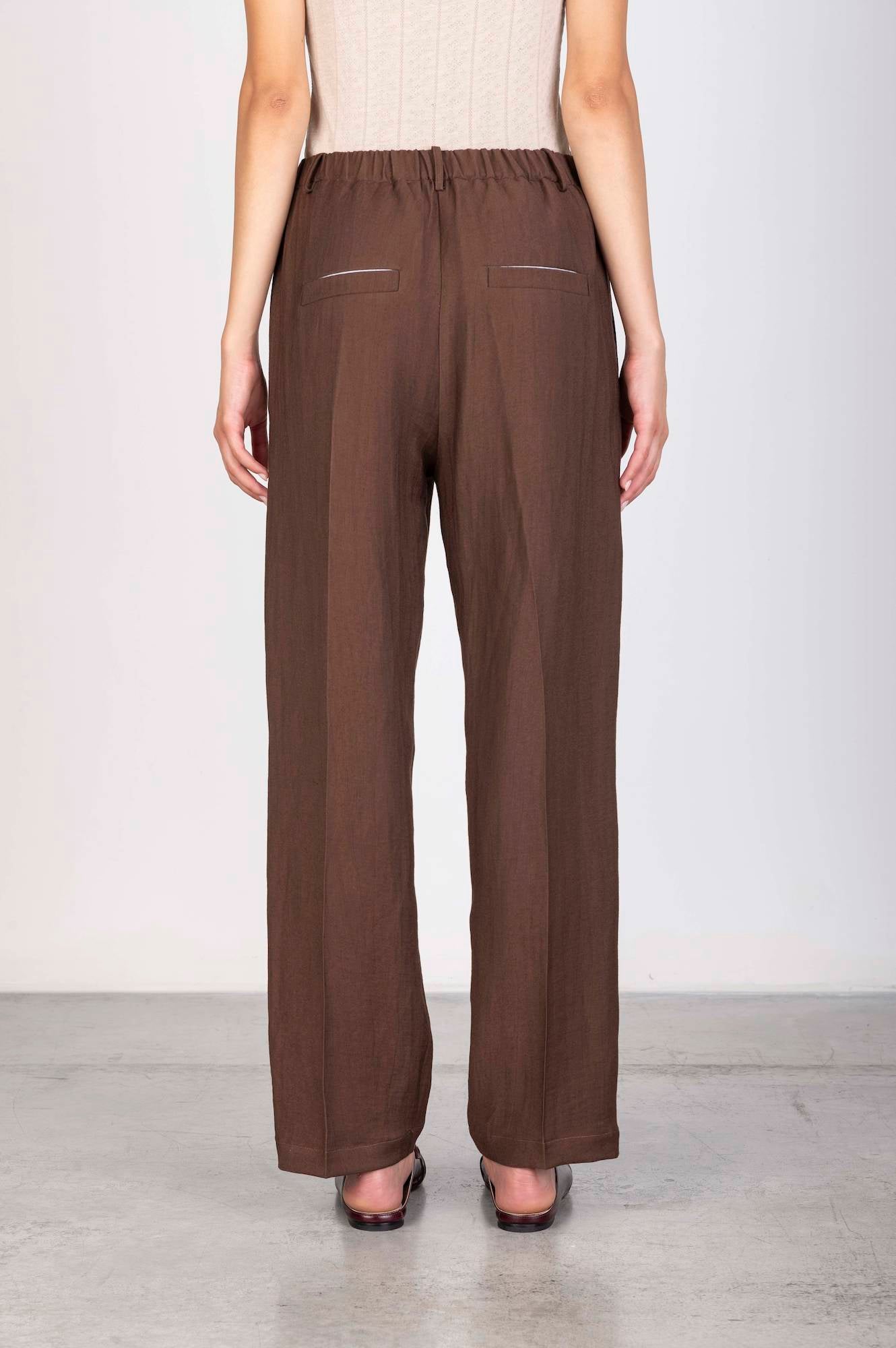 LINEN CIGARETTE TROUSERS