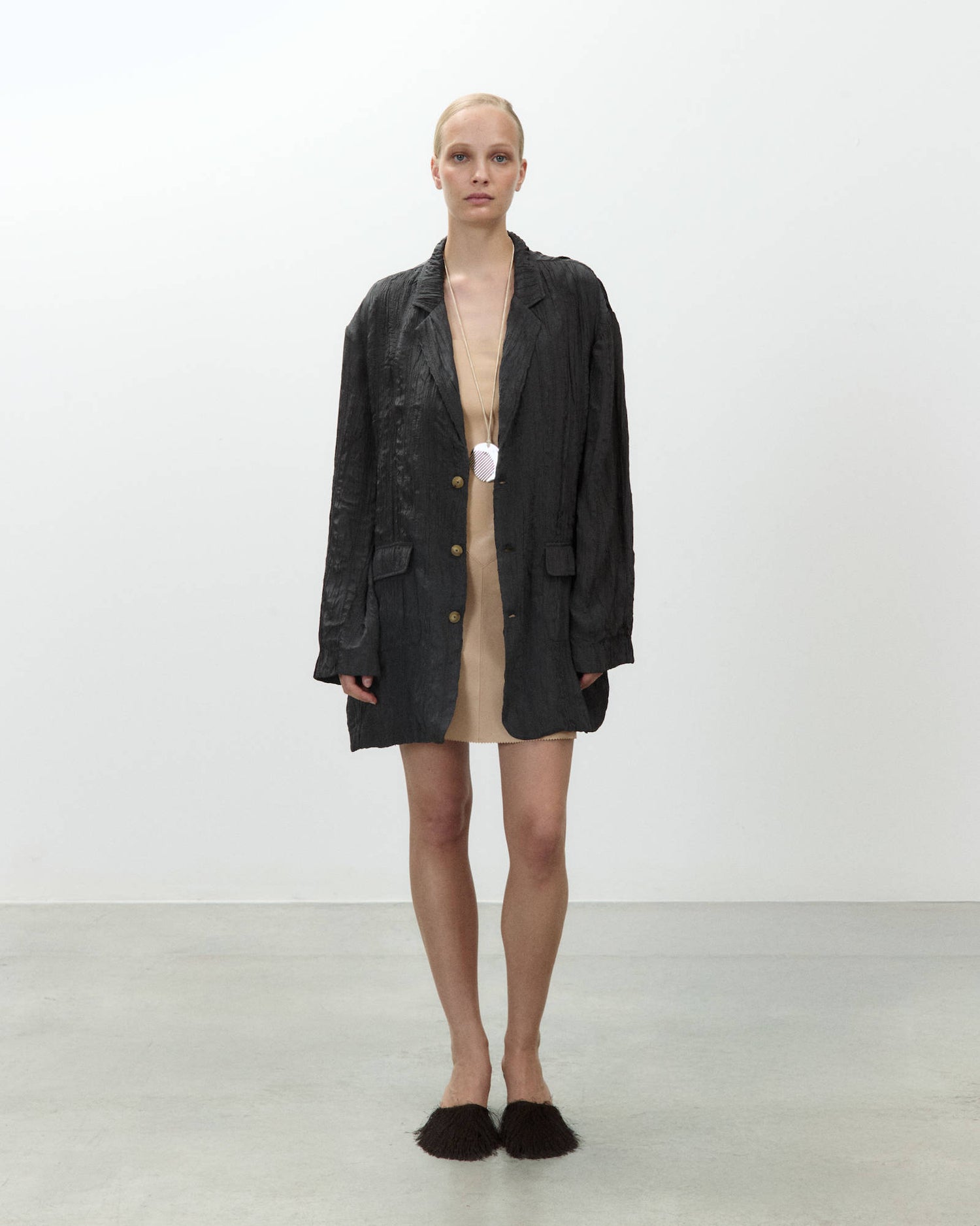 SINGLE-BREASTED WRINKLE BLAZER