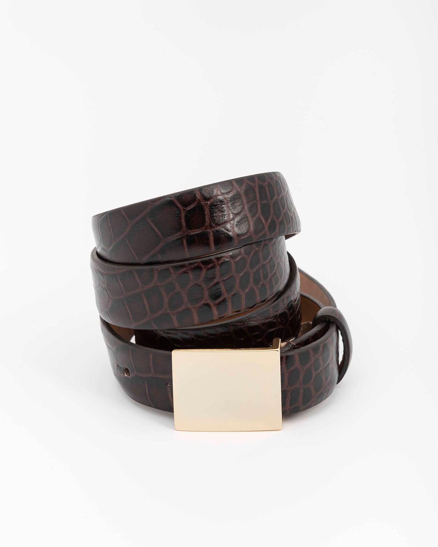 LEATHER BELT WITH METAL BUCKLE