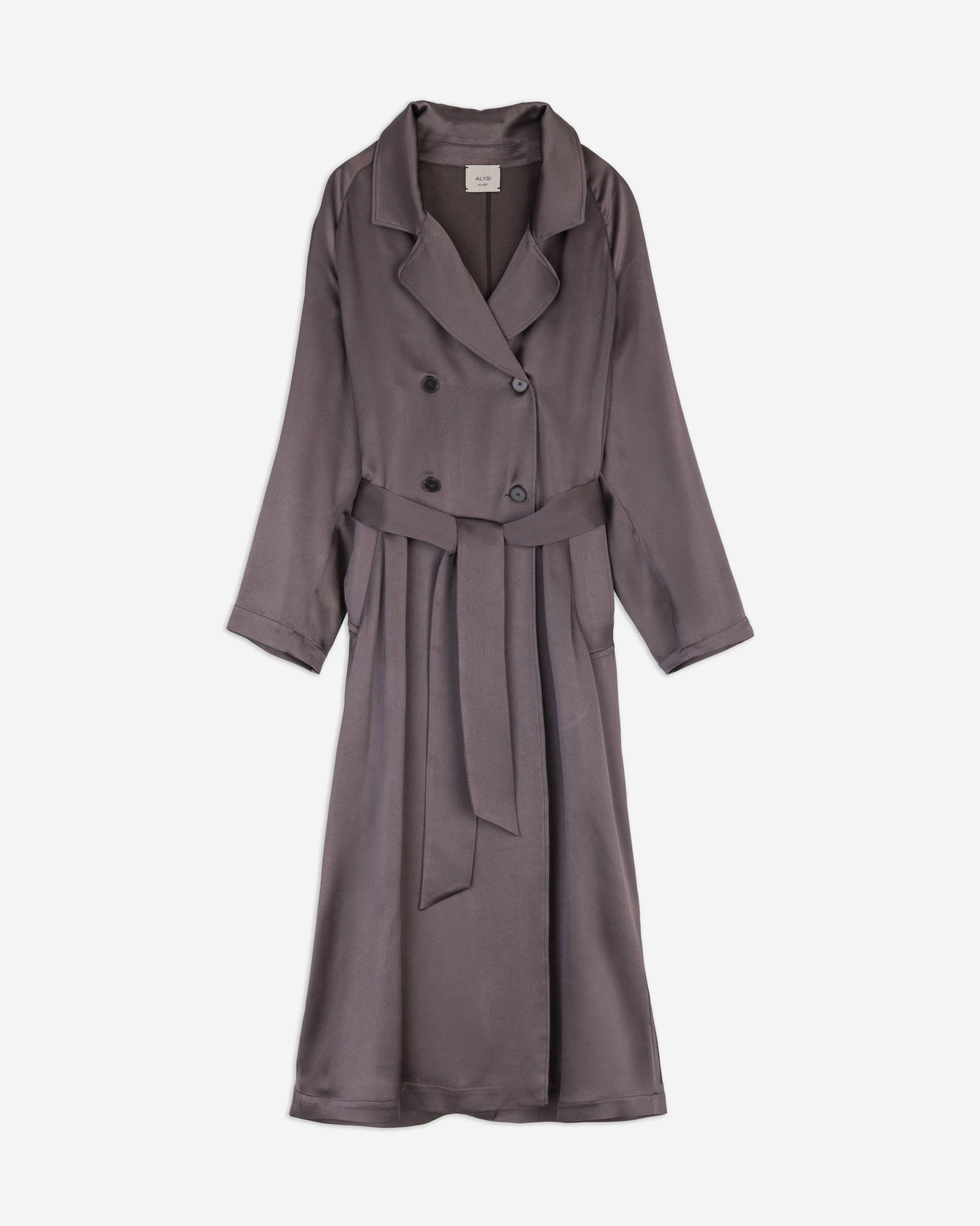 LONG SATIN TRENCH COAT