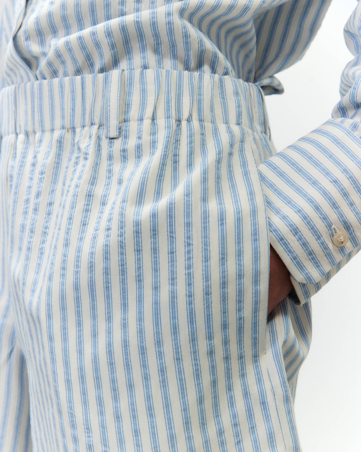 STRIPED COTTON SHORTS