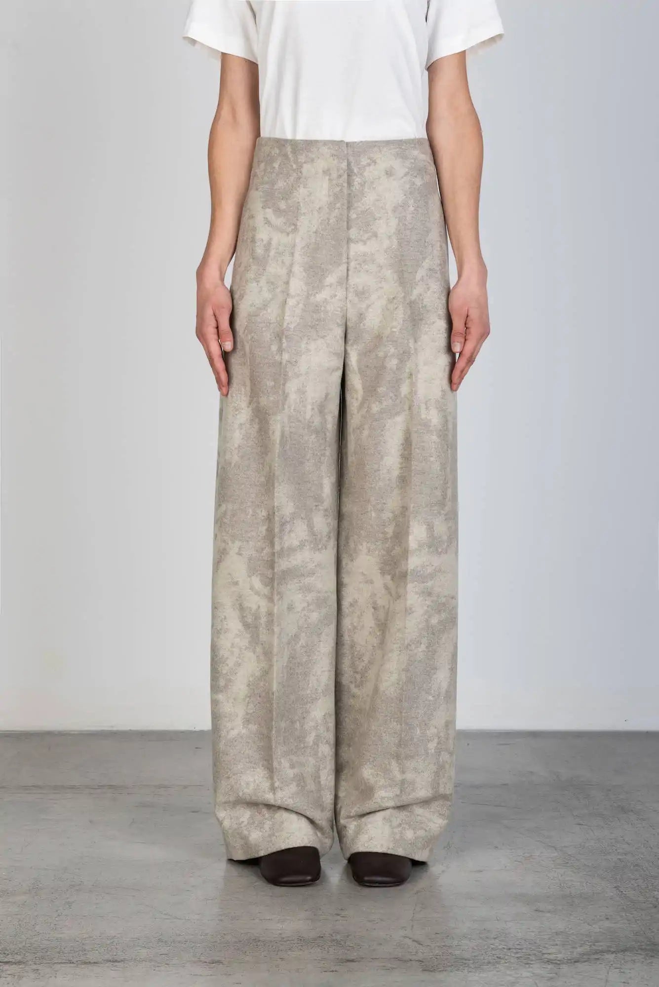 SCRAPED WOOL PANTS