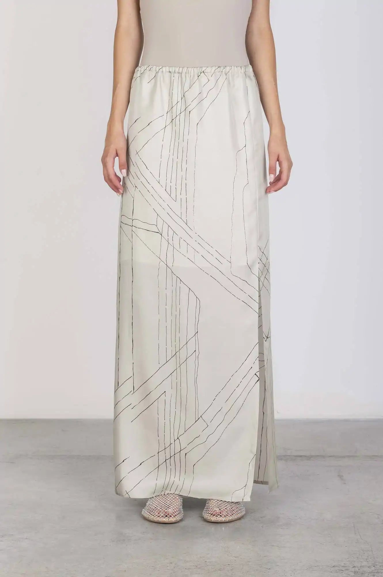 GONNA IN SETA STAMPATA