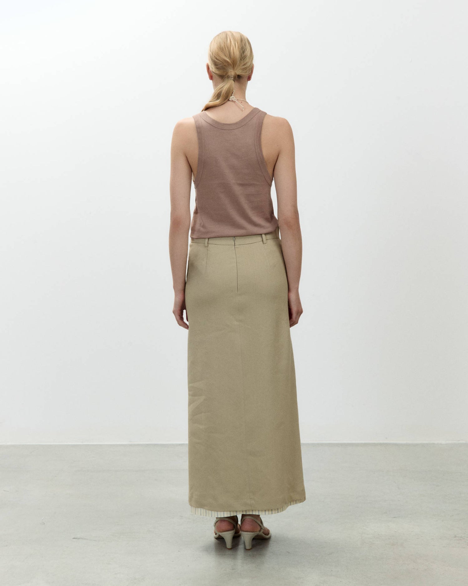 LINEN MIDI SKIRT