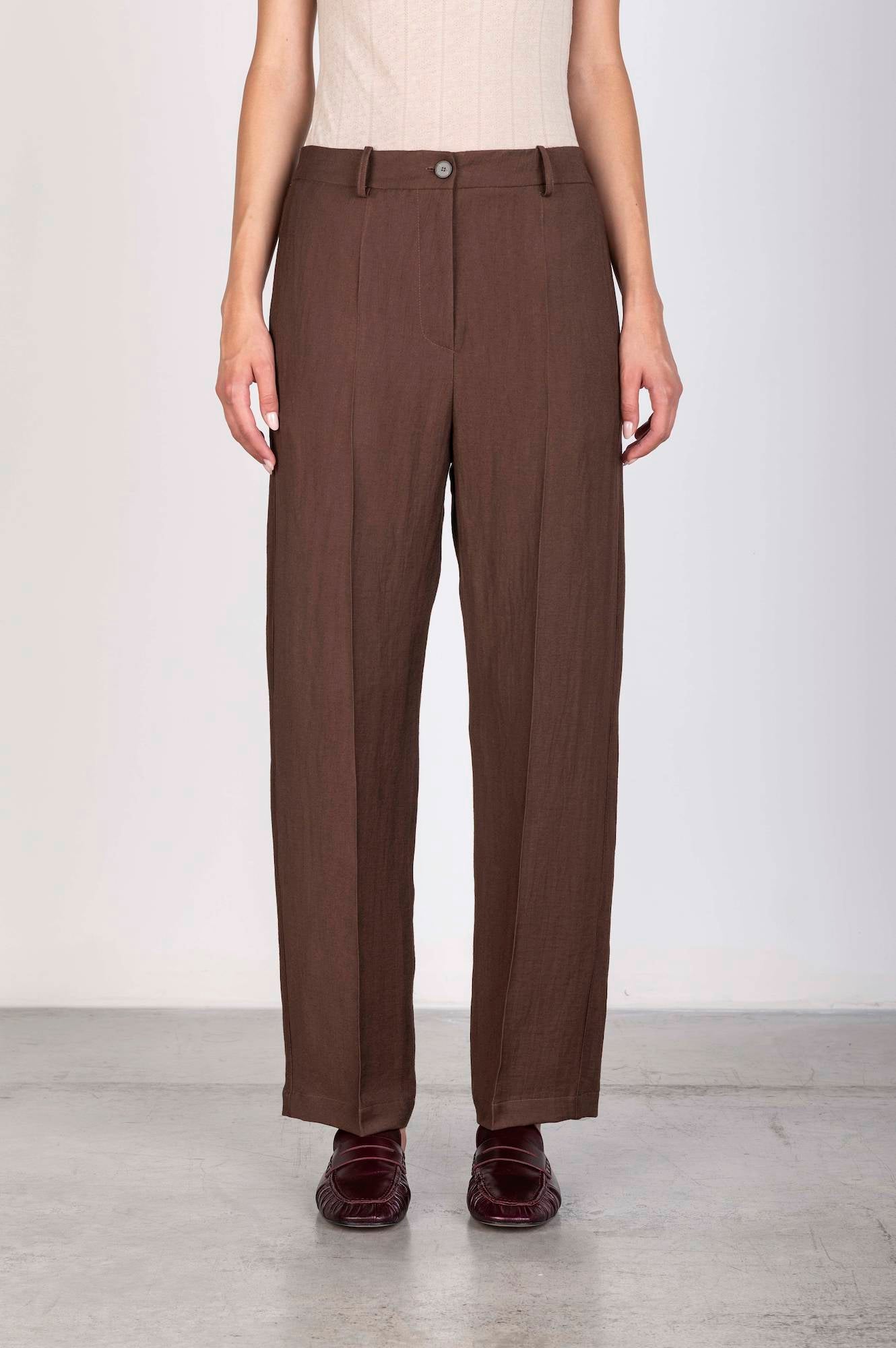 LINEN CIGARETTE TROUSERS