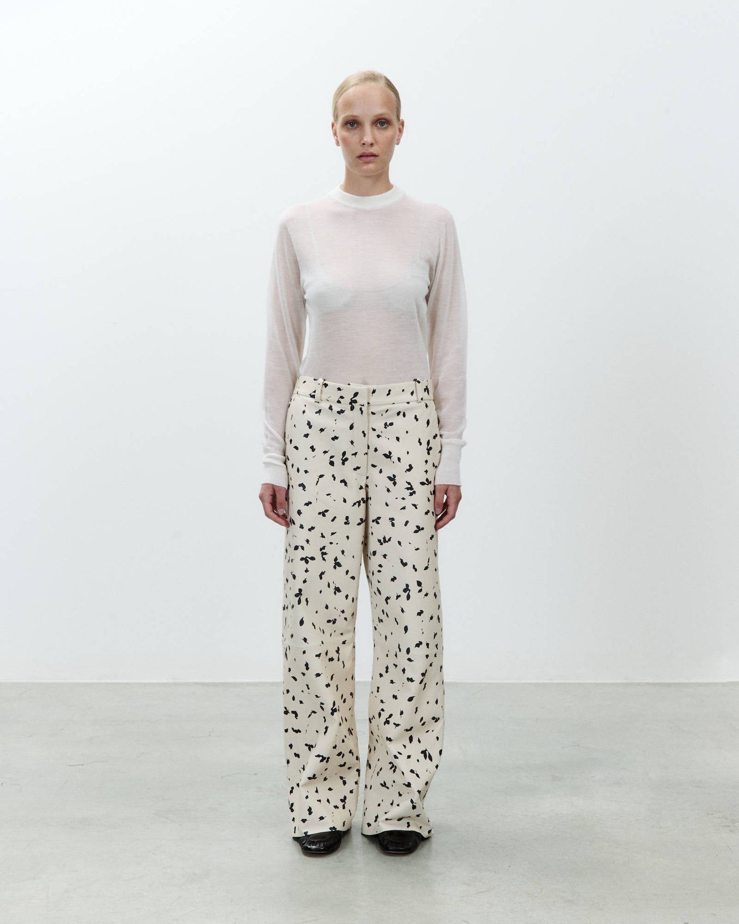 PRINTED LEATHER TROUSERS