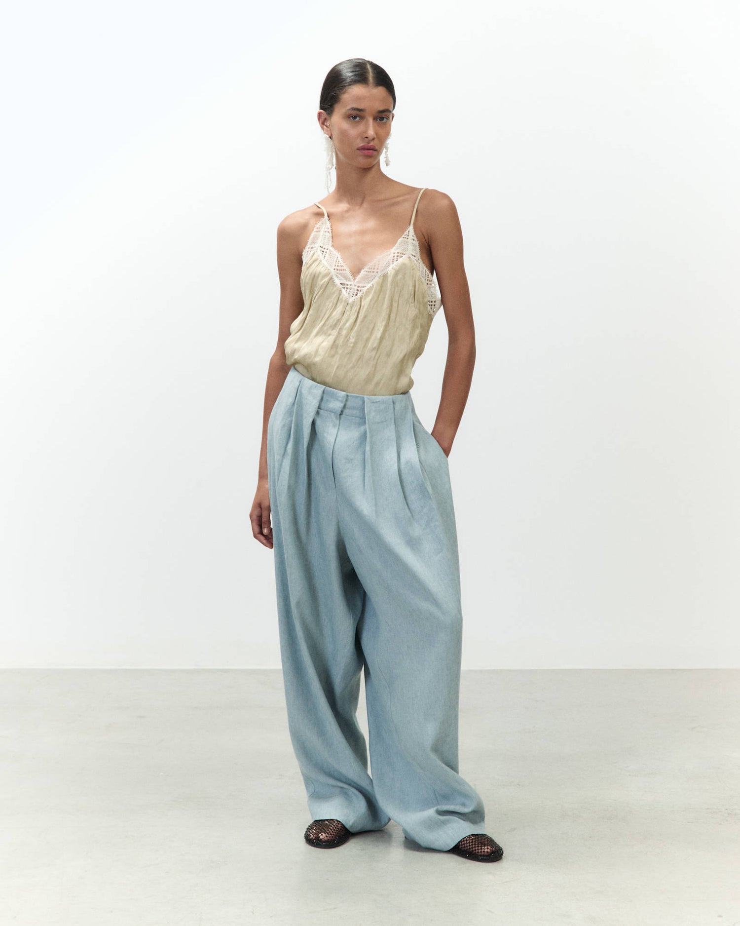 WIDE MÉLANGE TROUSERS