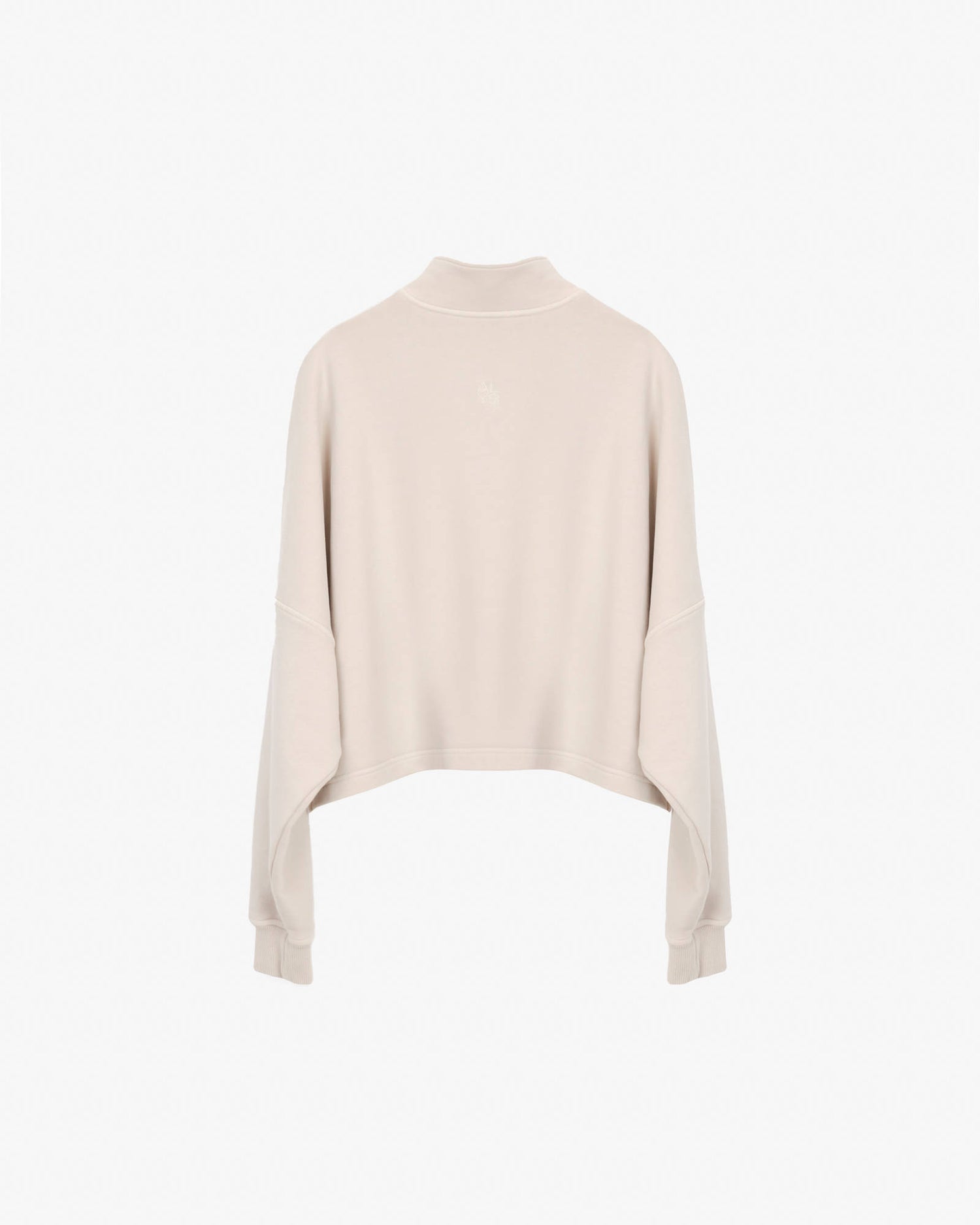 CROPPED SWEATSHIRT WITH EMBROIDERY Sand