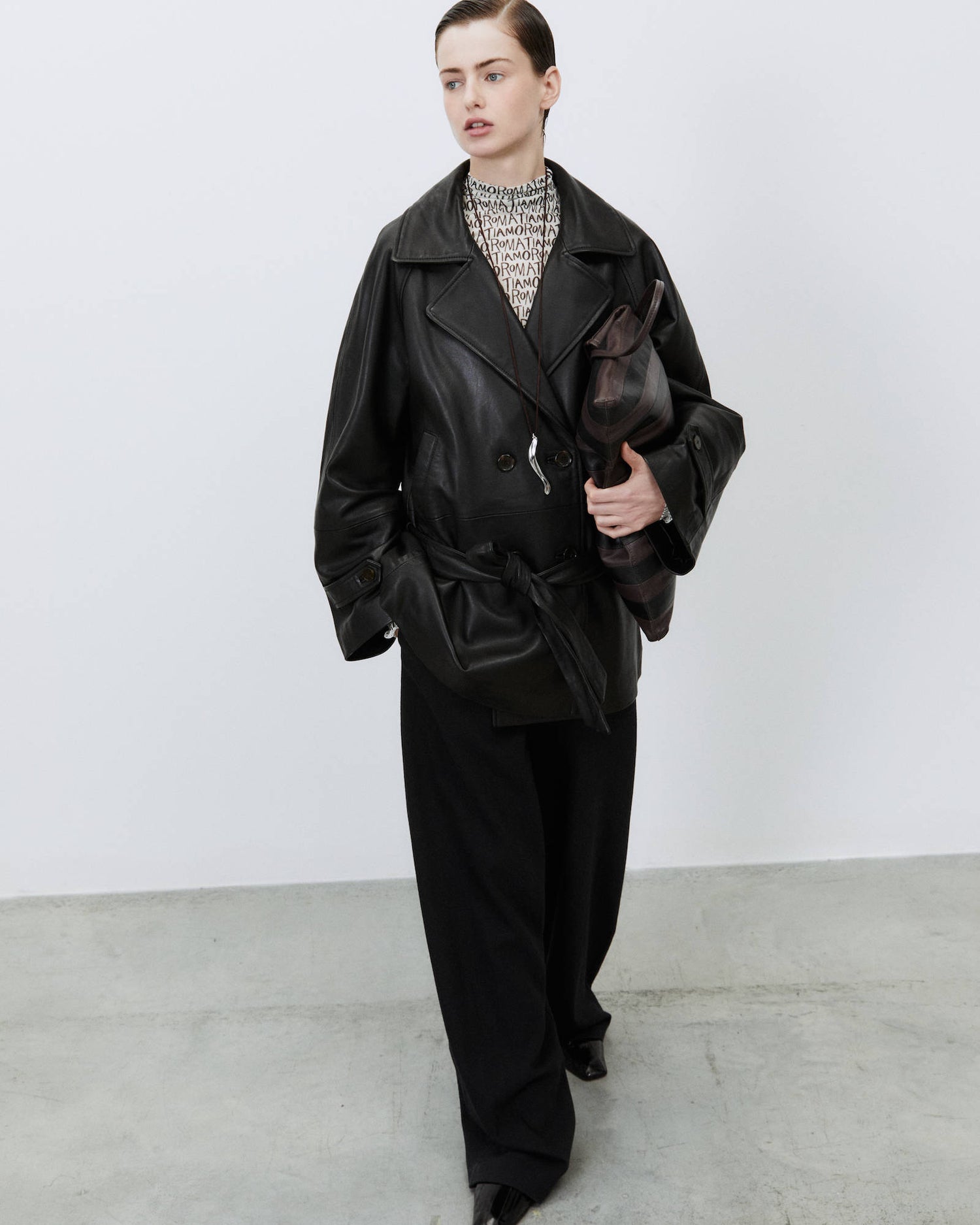 LEATHER TRENCH COAT