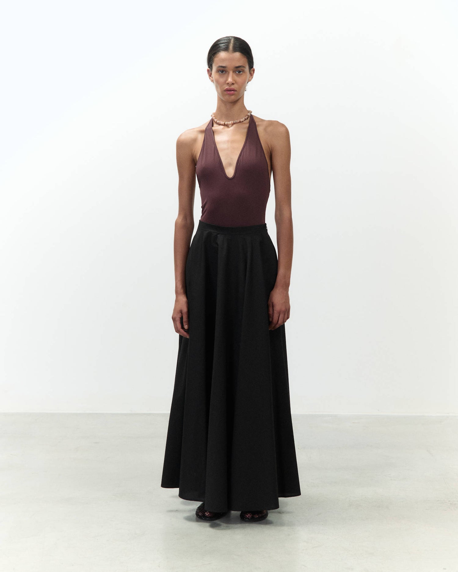FLARED POPLIN SKIRT