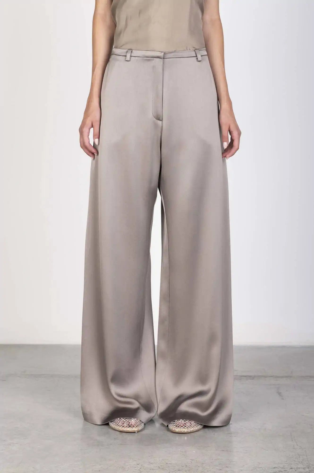 WIDE SATIN TROUSERS