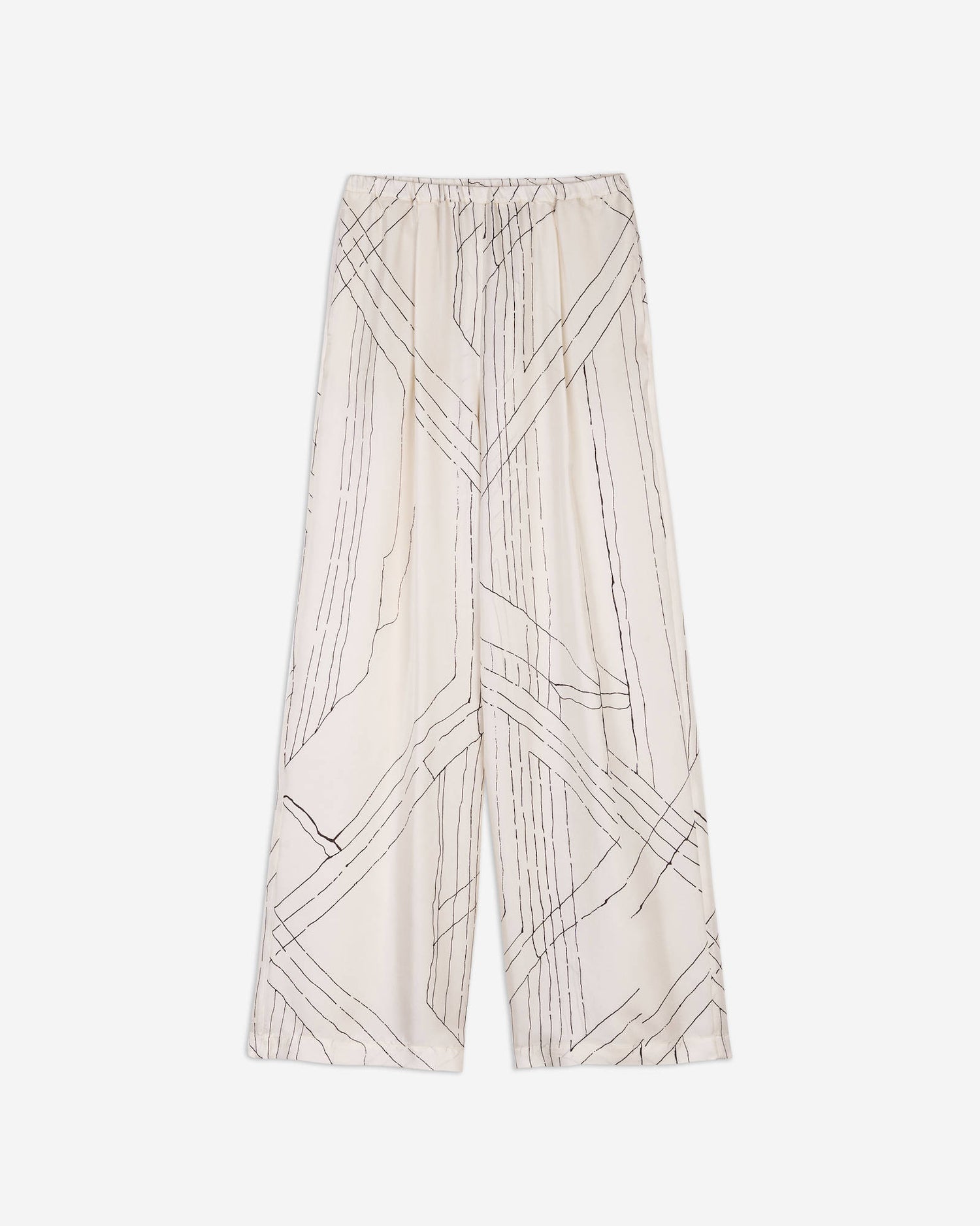PRINTED SILK TROUSERS