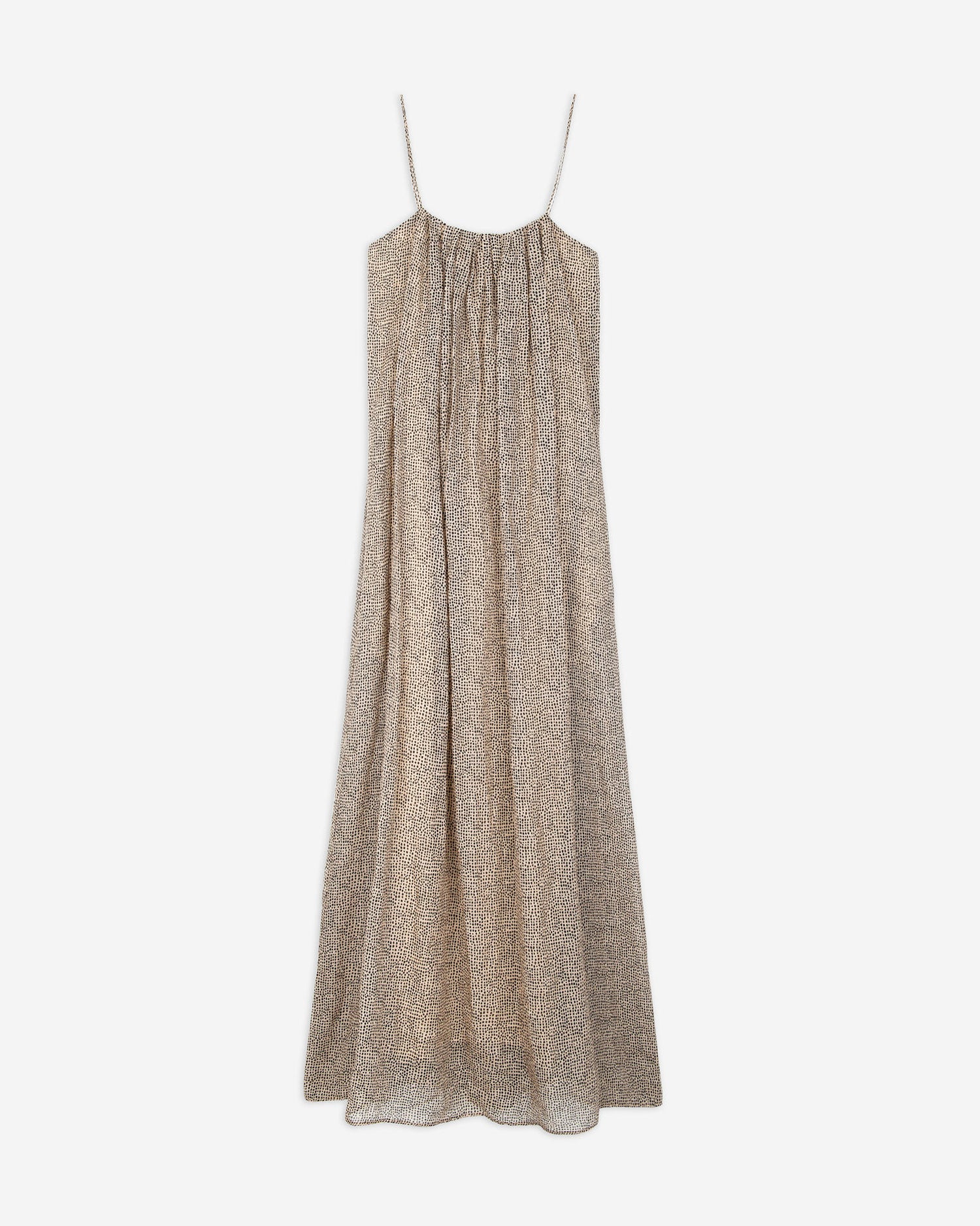 POLKA DOT RAMIE LONG DRESS