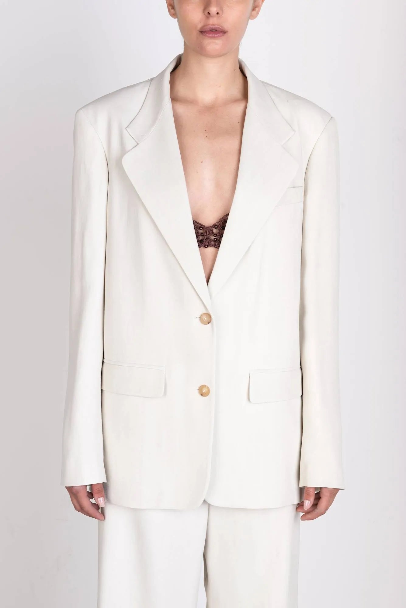 SINGLE-BREASTED VISCOSE BLAZER