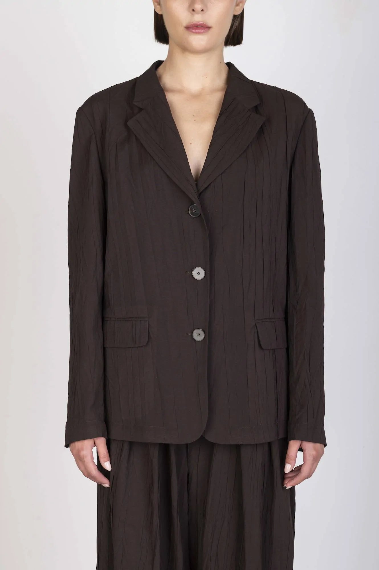 CRINKLED VISCOSE BLAZER