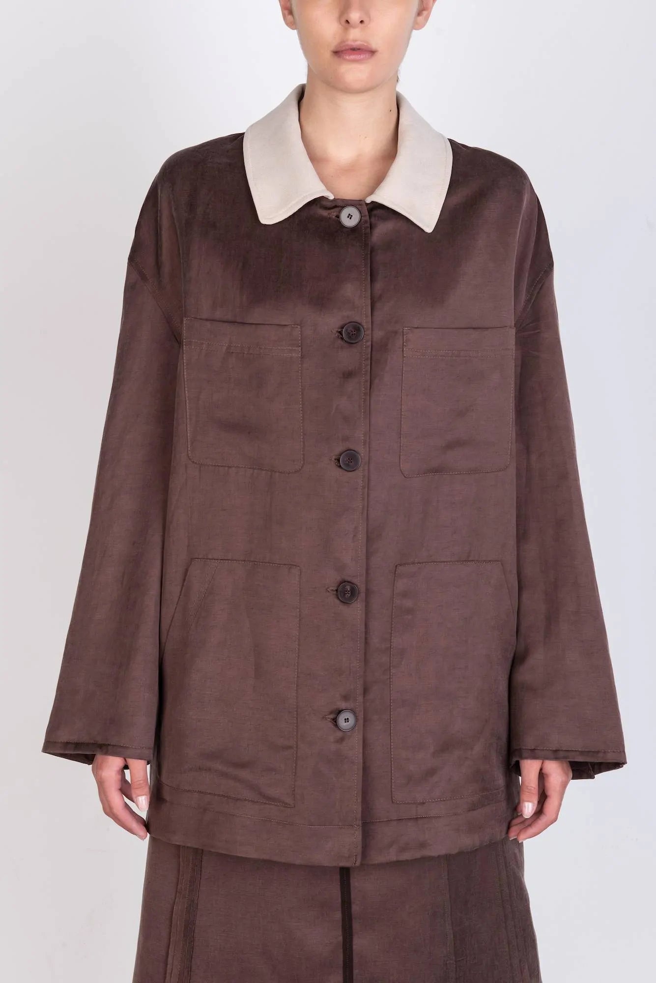 LINEN CUPRO OVERSHIRT
