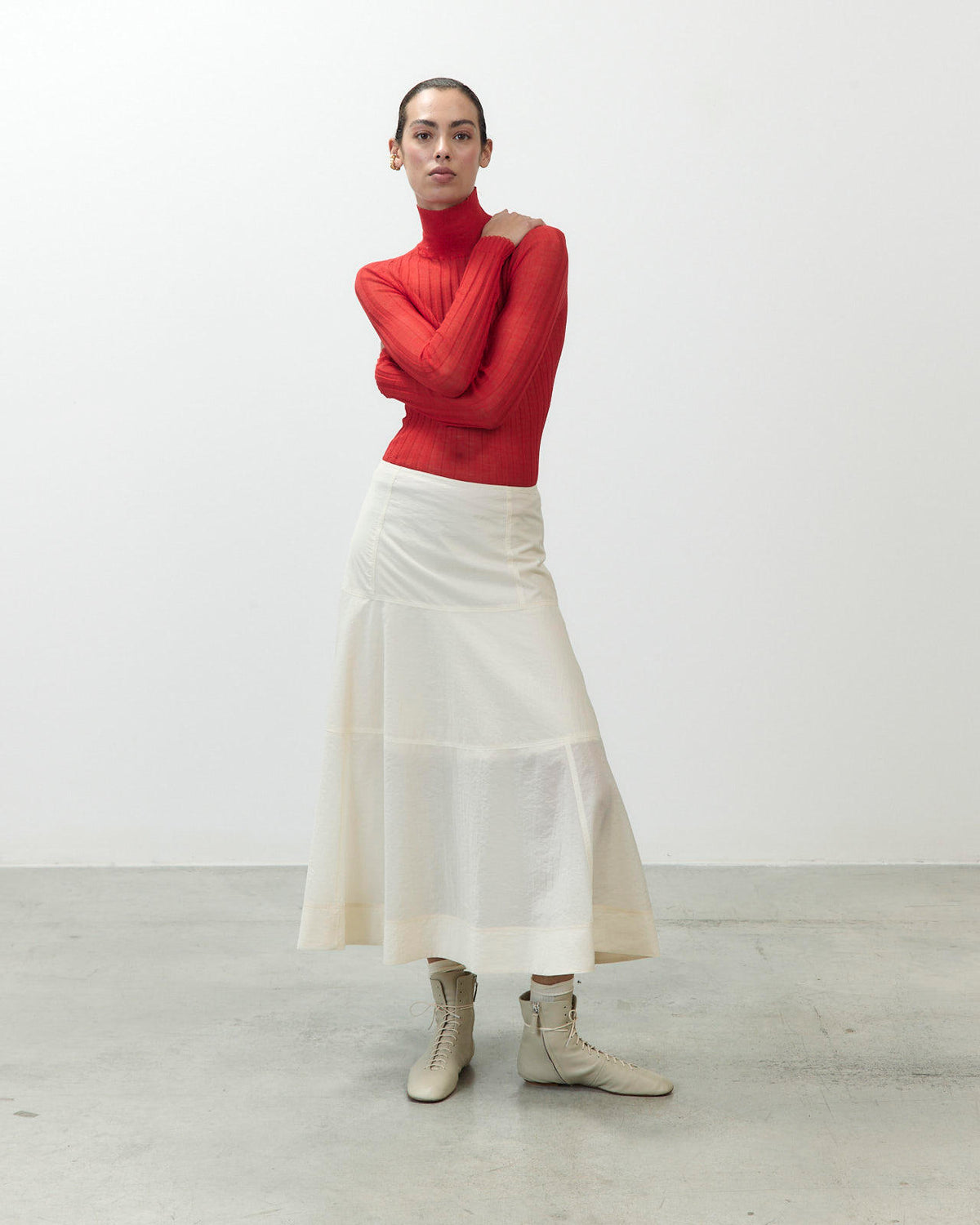 WOOL ORGANZA CIRCLE SKIRT