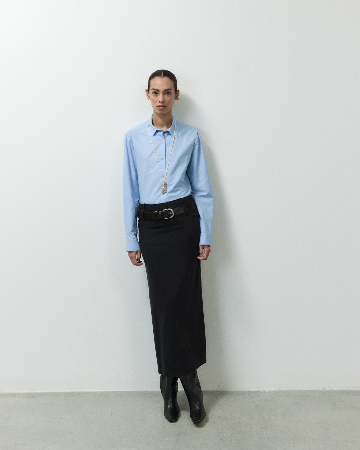 LONG WOOL SKIRT
