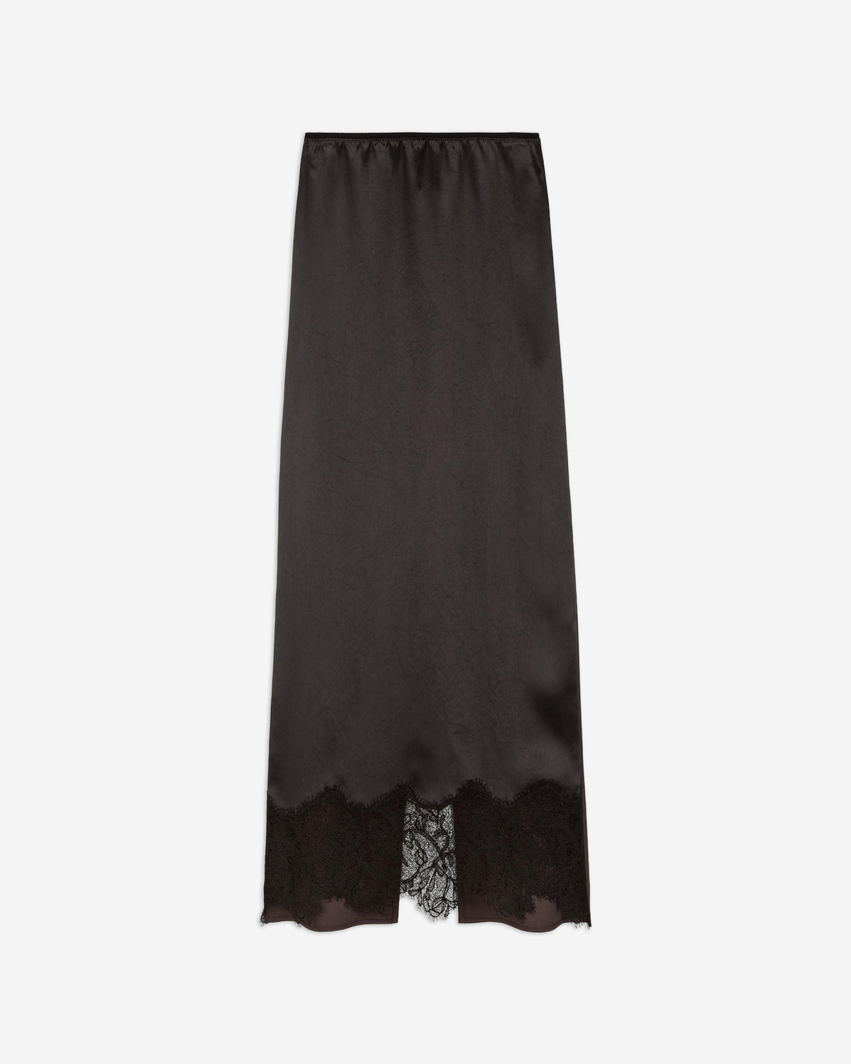 SATIN AND LACE MIDI SKIRT
