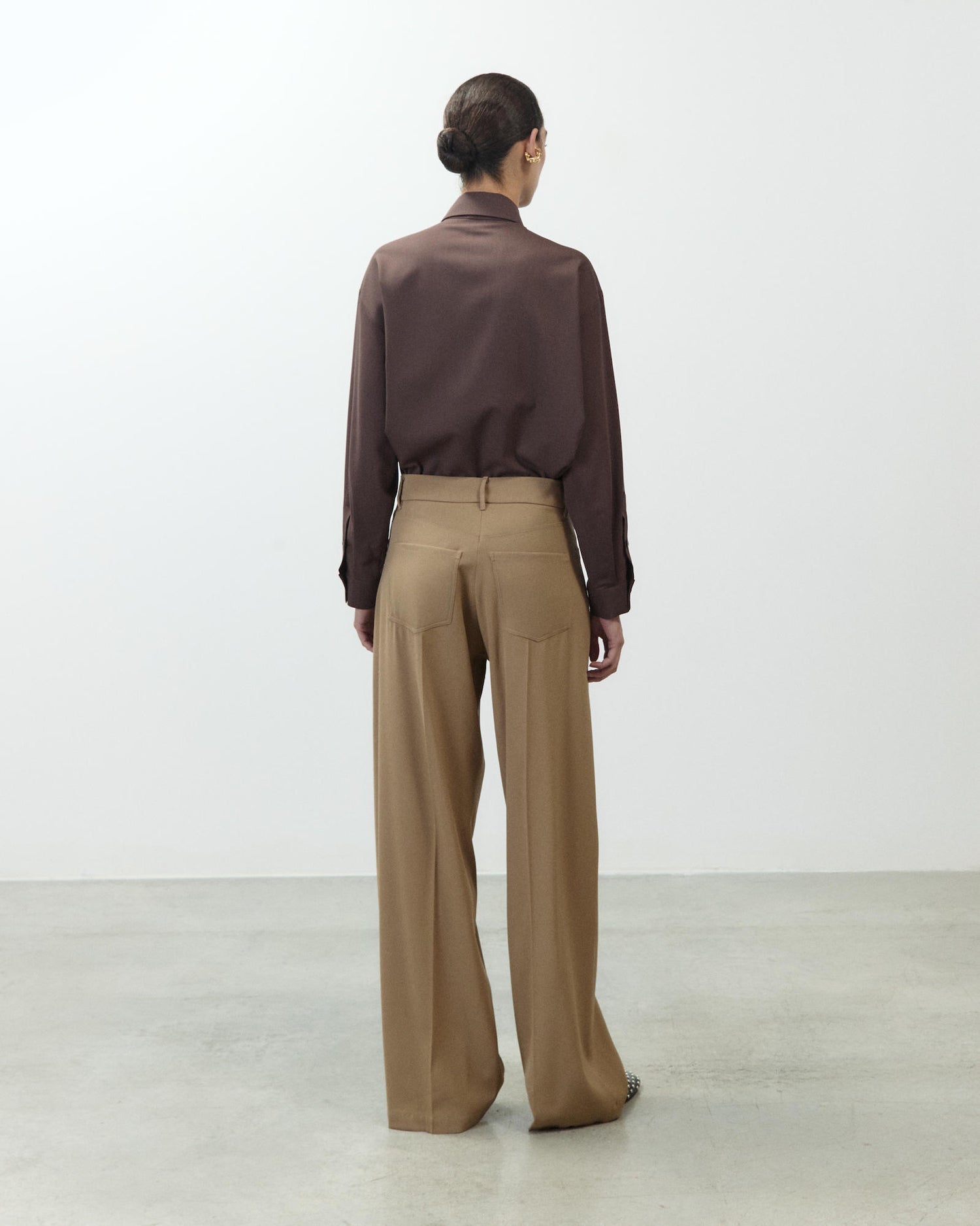 WOOL WIDE-LEG TROUSERS