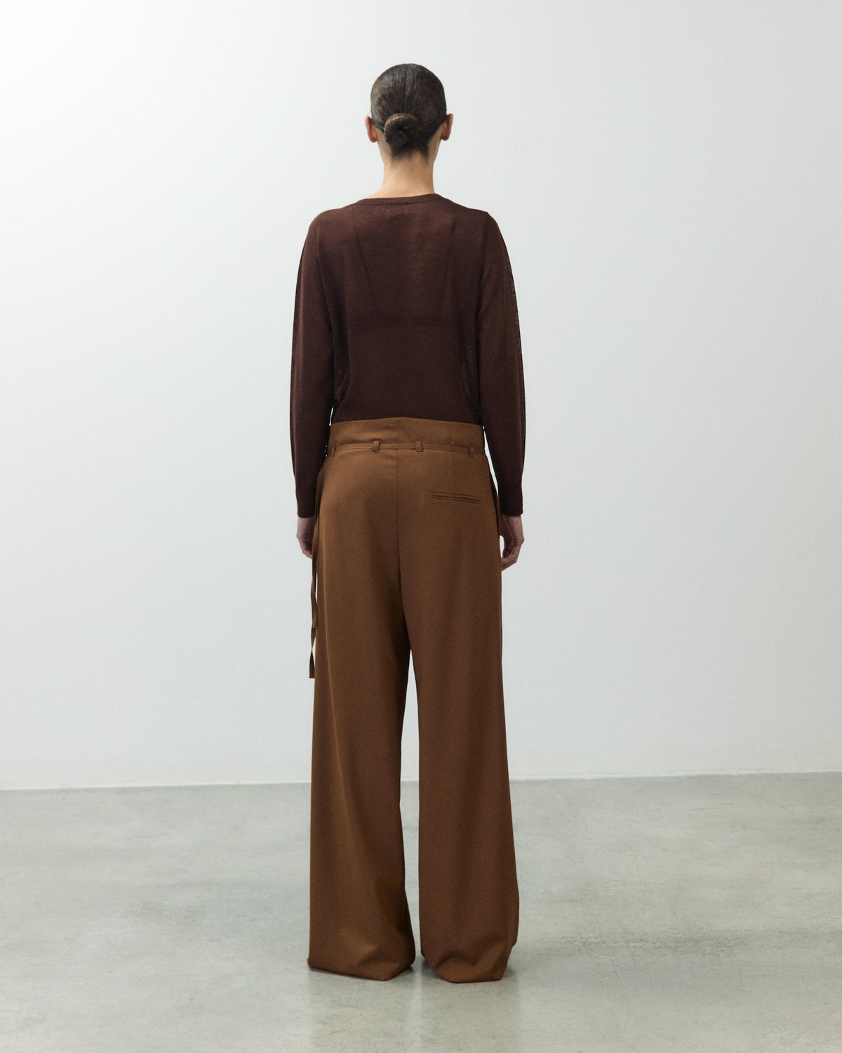 WRAP-AROUND WOOL TROUSERS