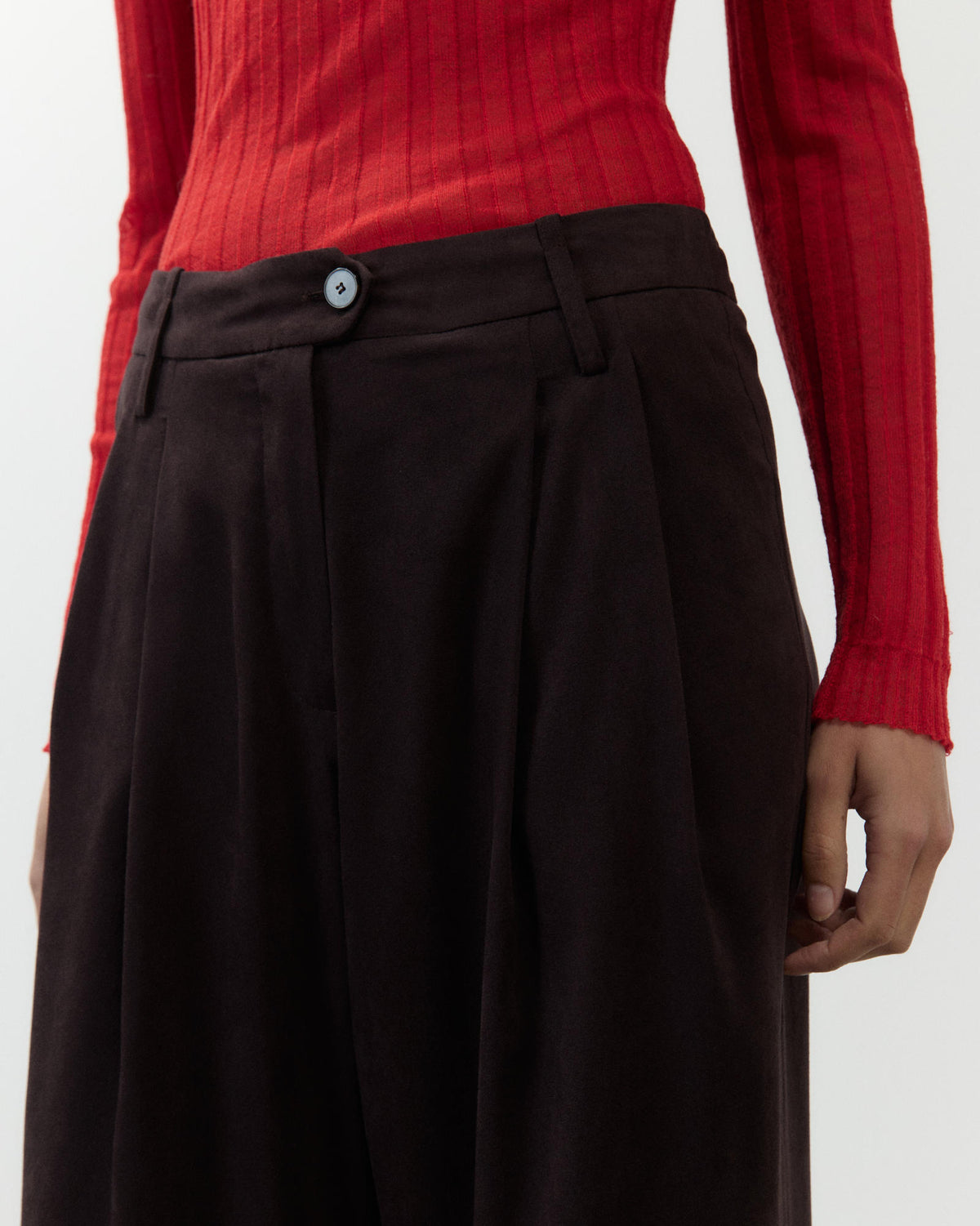 SUEDE EFFECT TROUSERS