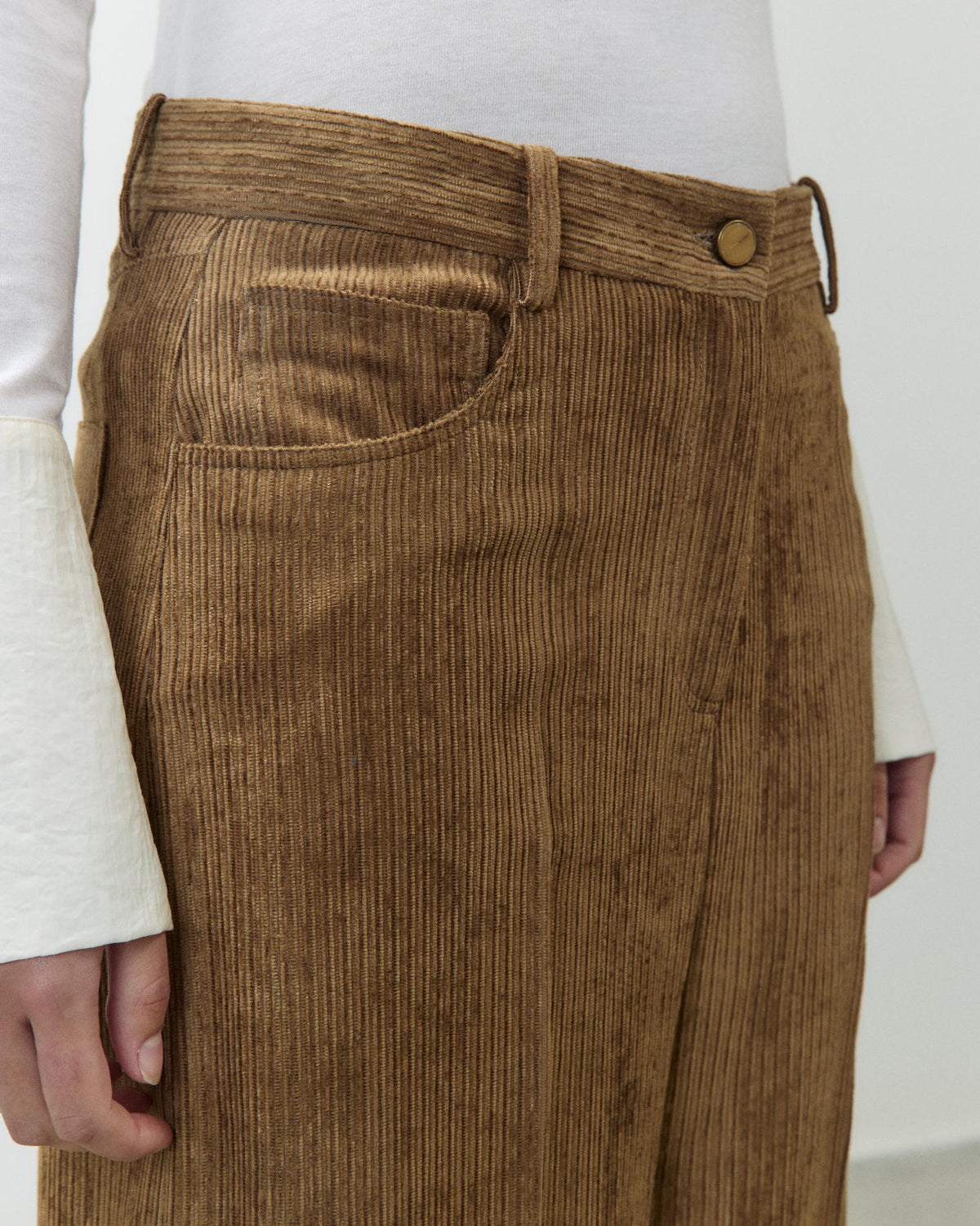VELVET WIDE LEG TROUSERS