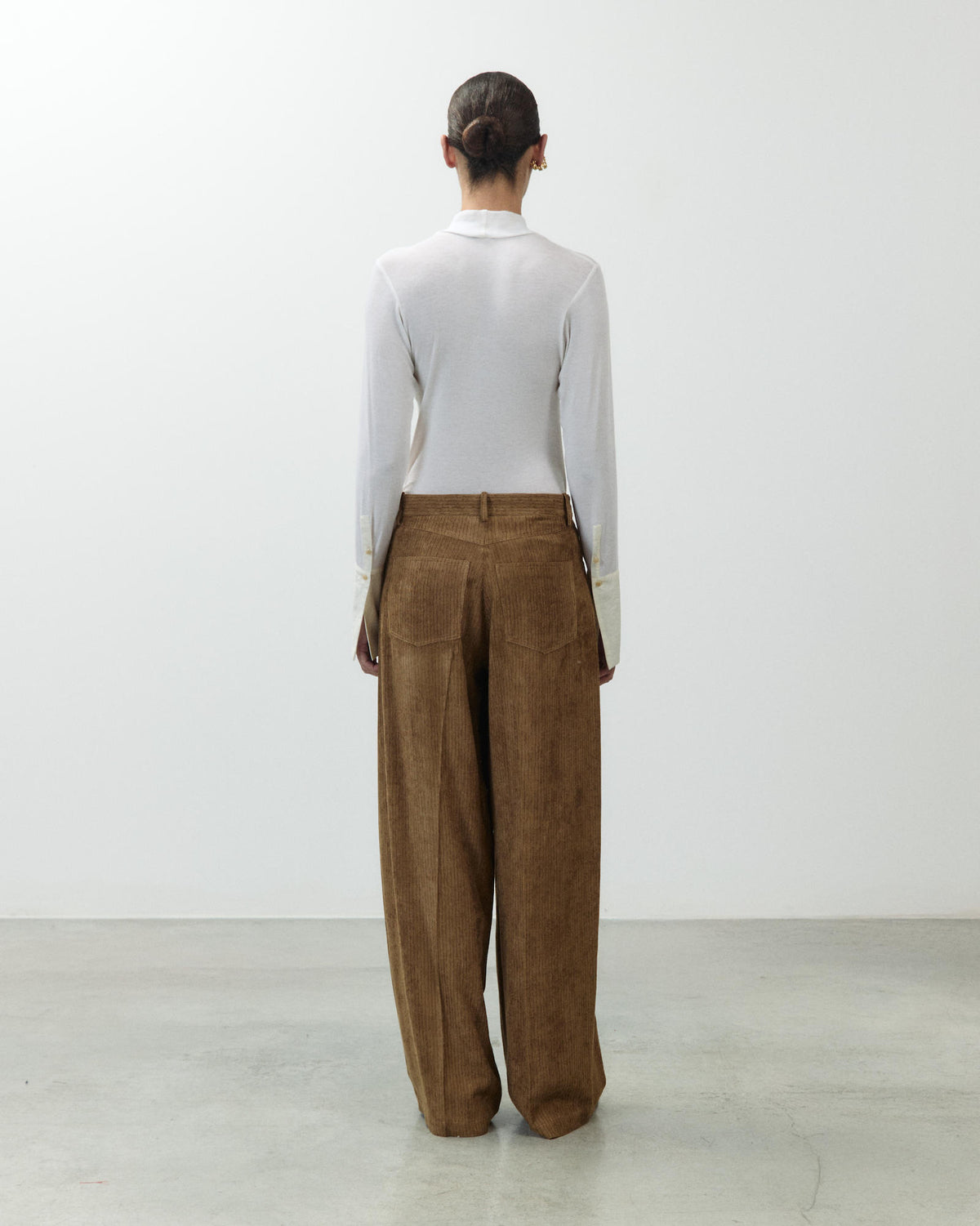 VELVET WIDE LEG TROUSERS