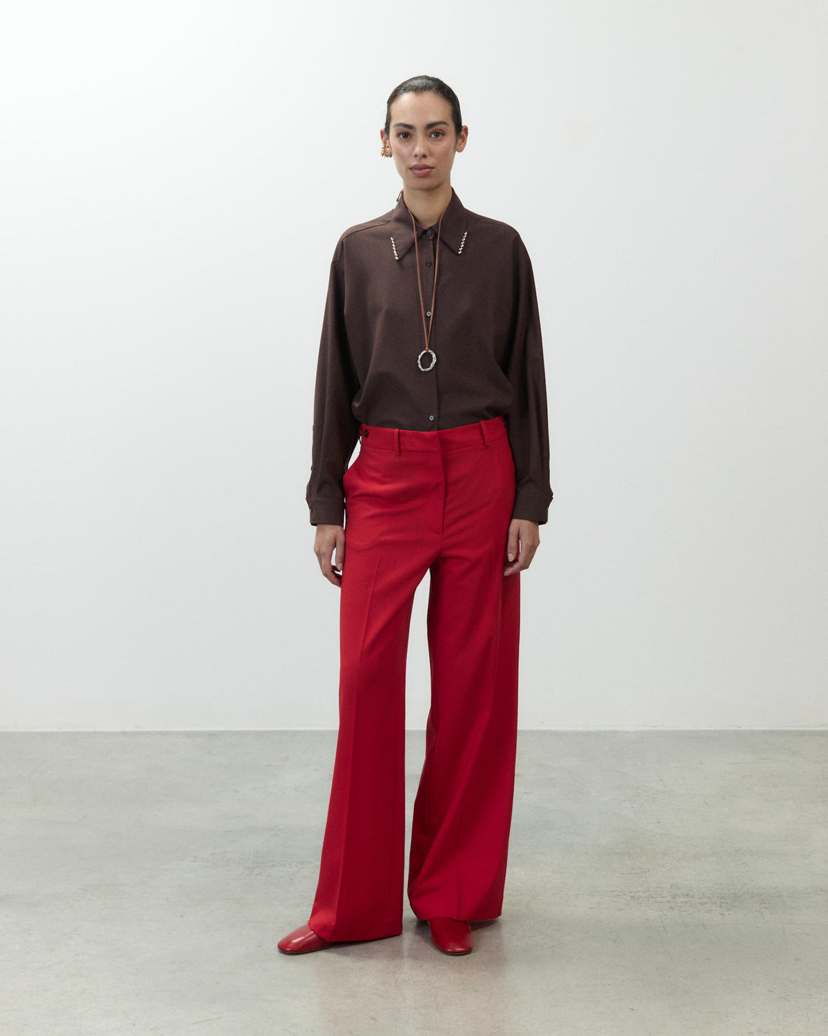 STRAIGHT WOOL TROUSERS