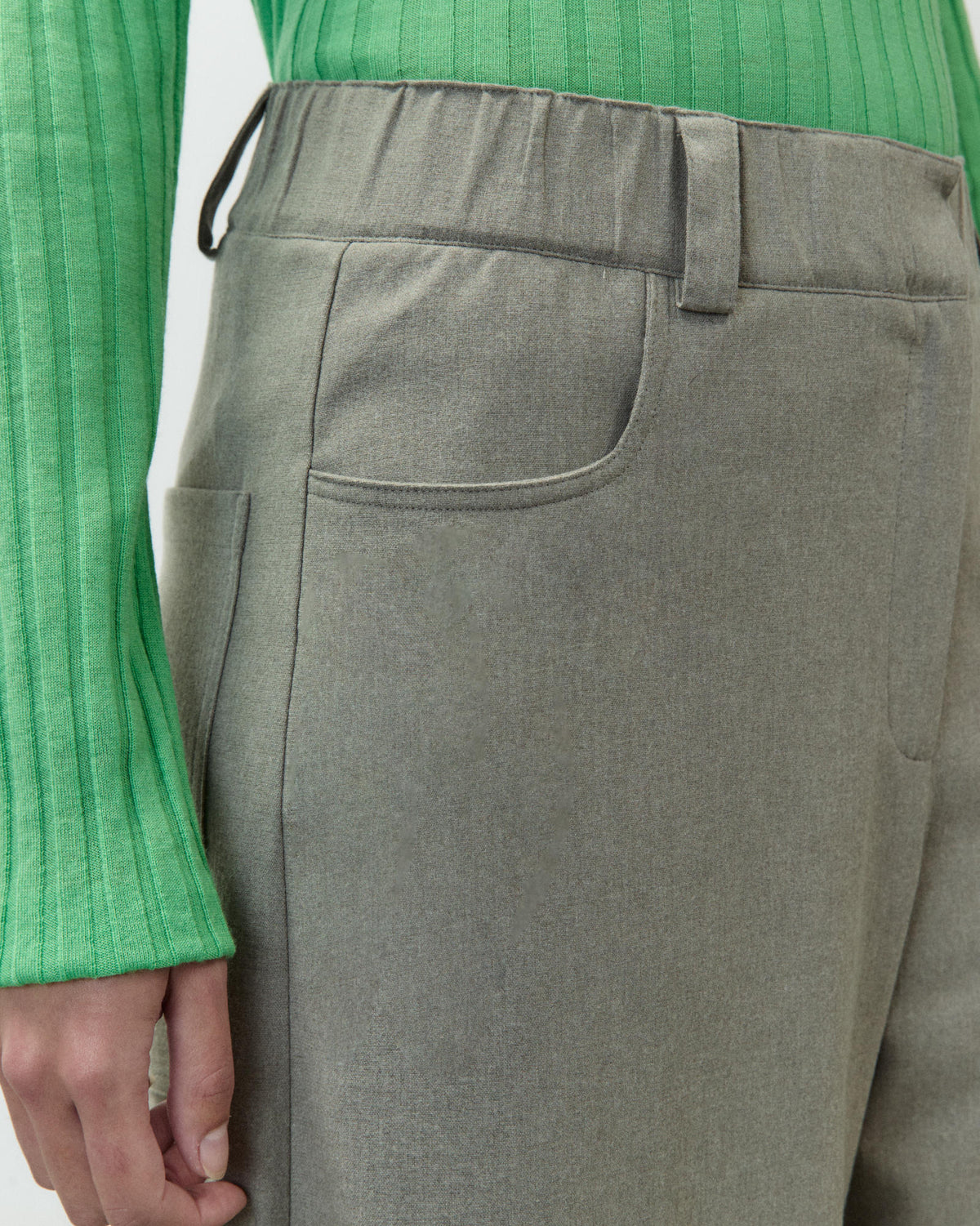WIDE-LEG FLANNEL TROUSERS