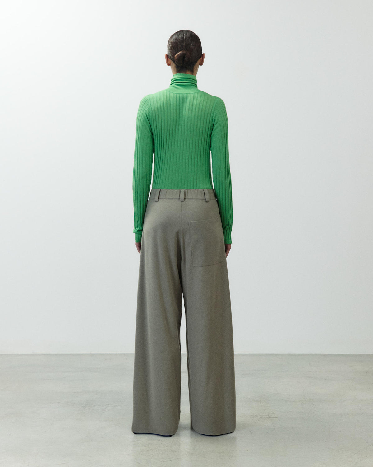 WIDE-LEG FLANNEL TROUSERS