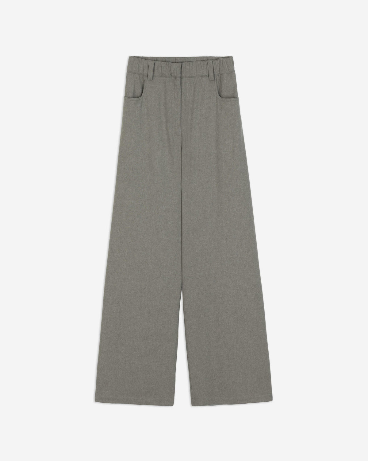 WIDE-LEG FLANNEL TROUSERS