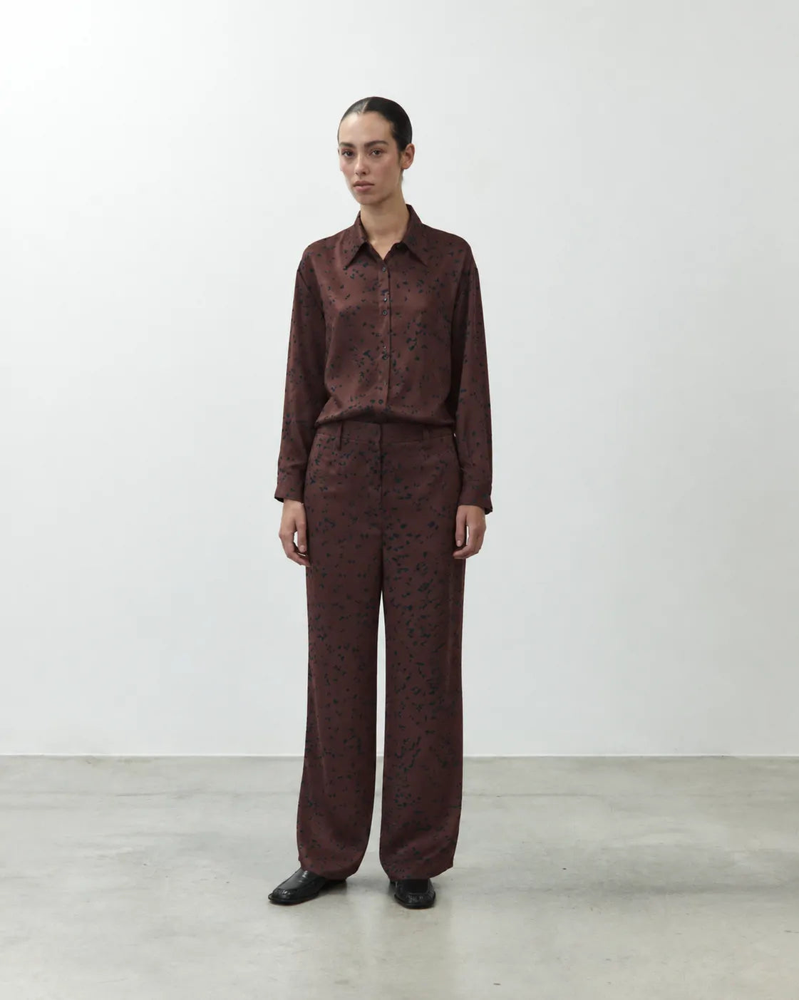 PRINTED SILK TROUSERS