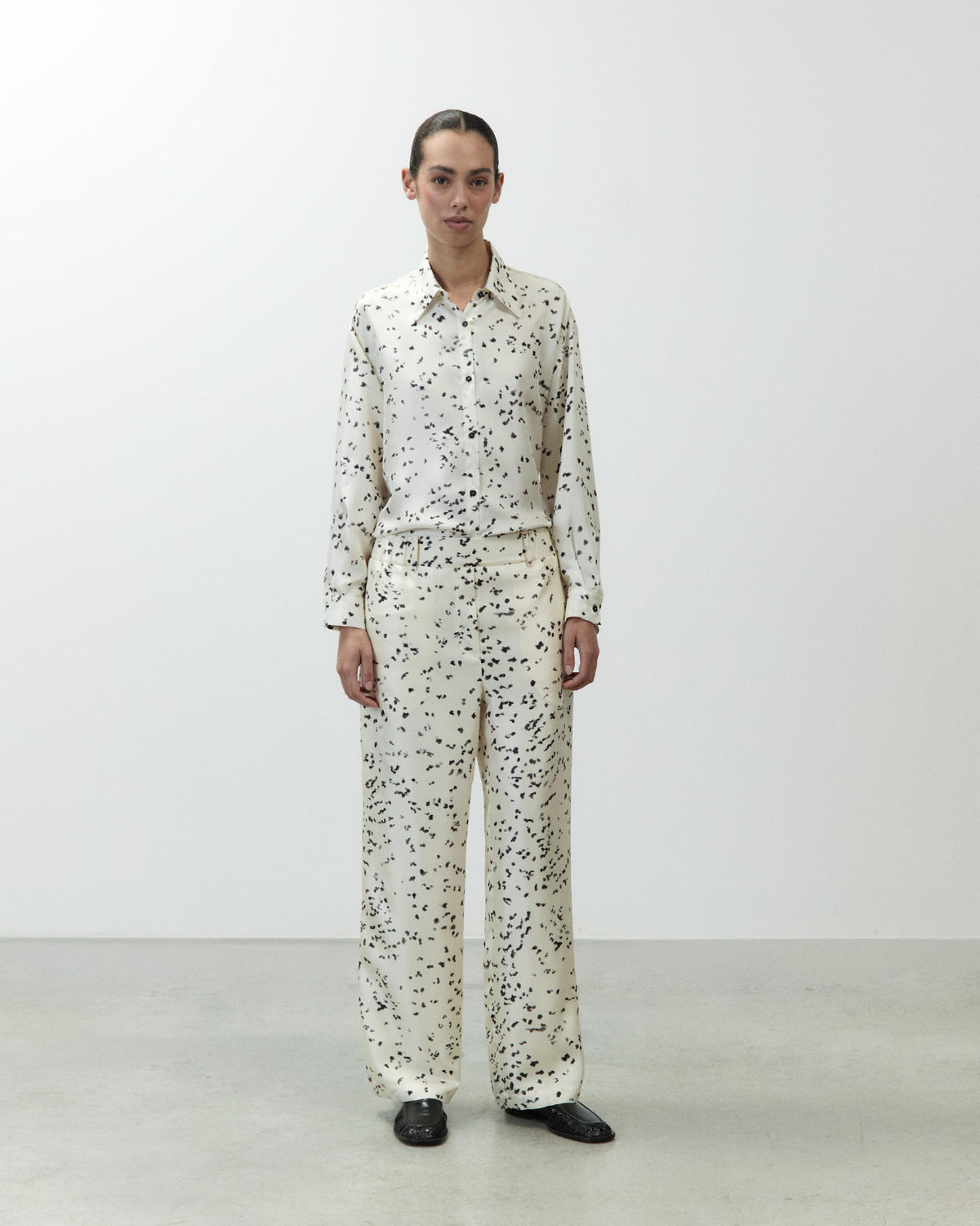 PRINTED SILK TROUSERS