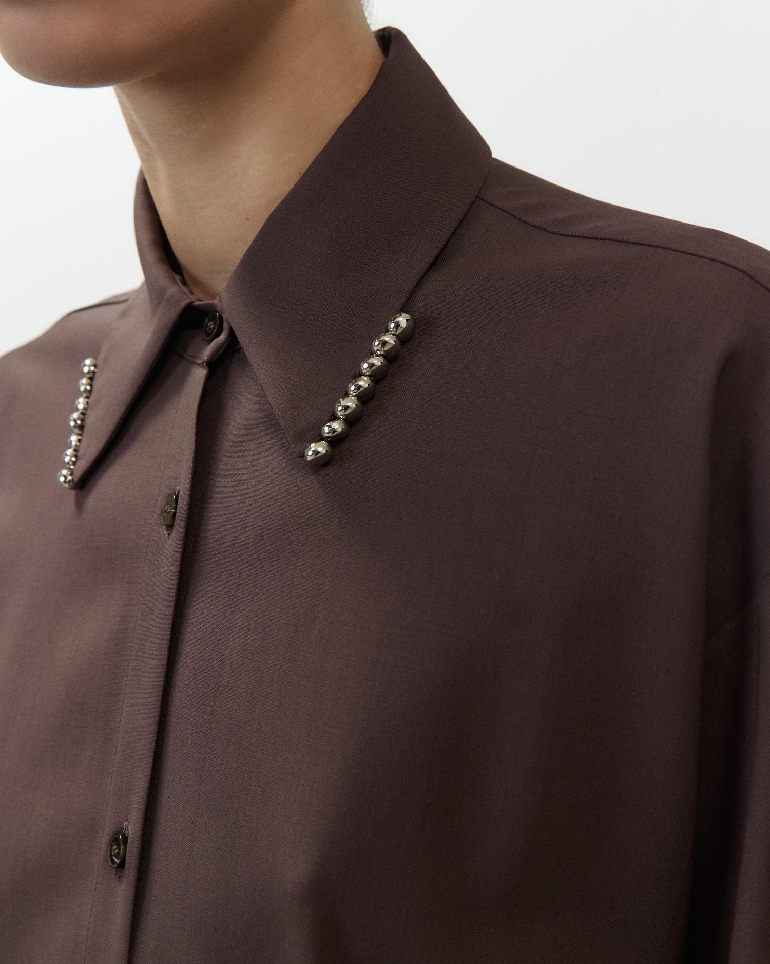 WOOL SHIRT WITH EMBROIDERY
