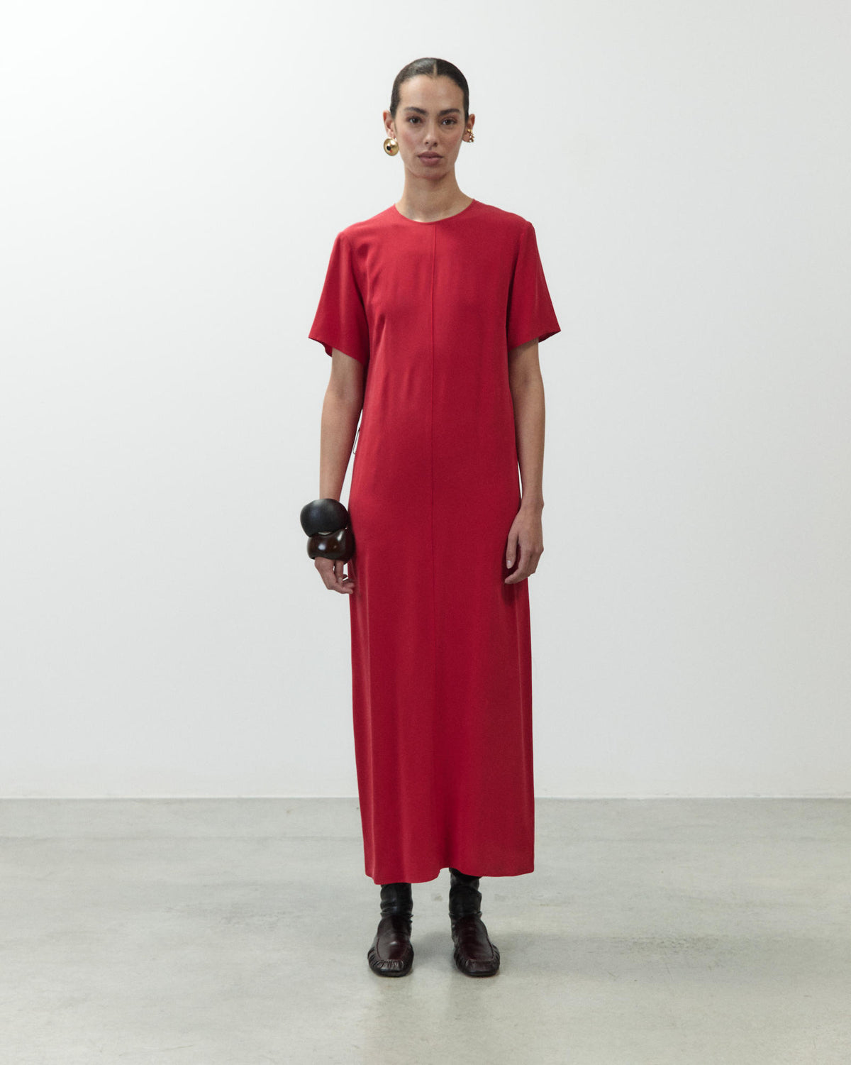 CRÊPE DE CHINE DRESS WITH SCARF