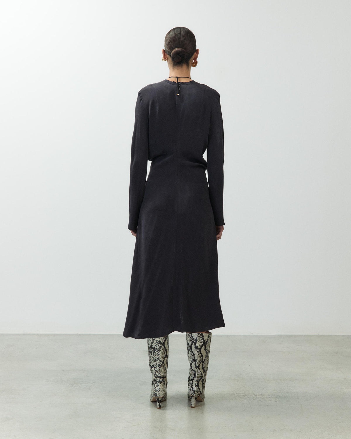 CREPE DE CHINE MIDI DRESS