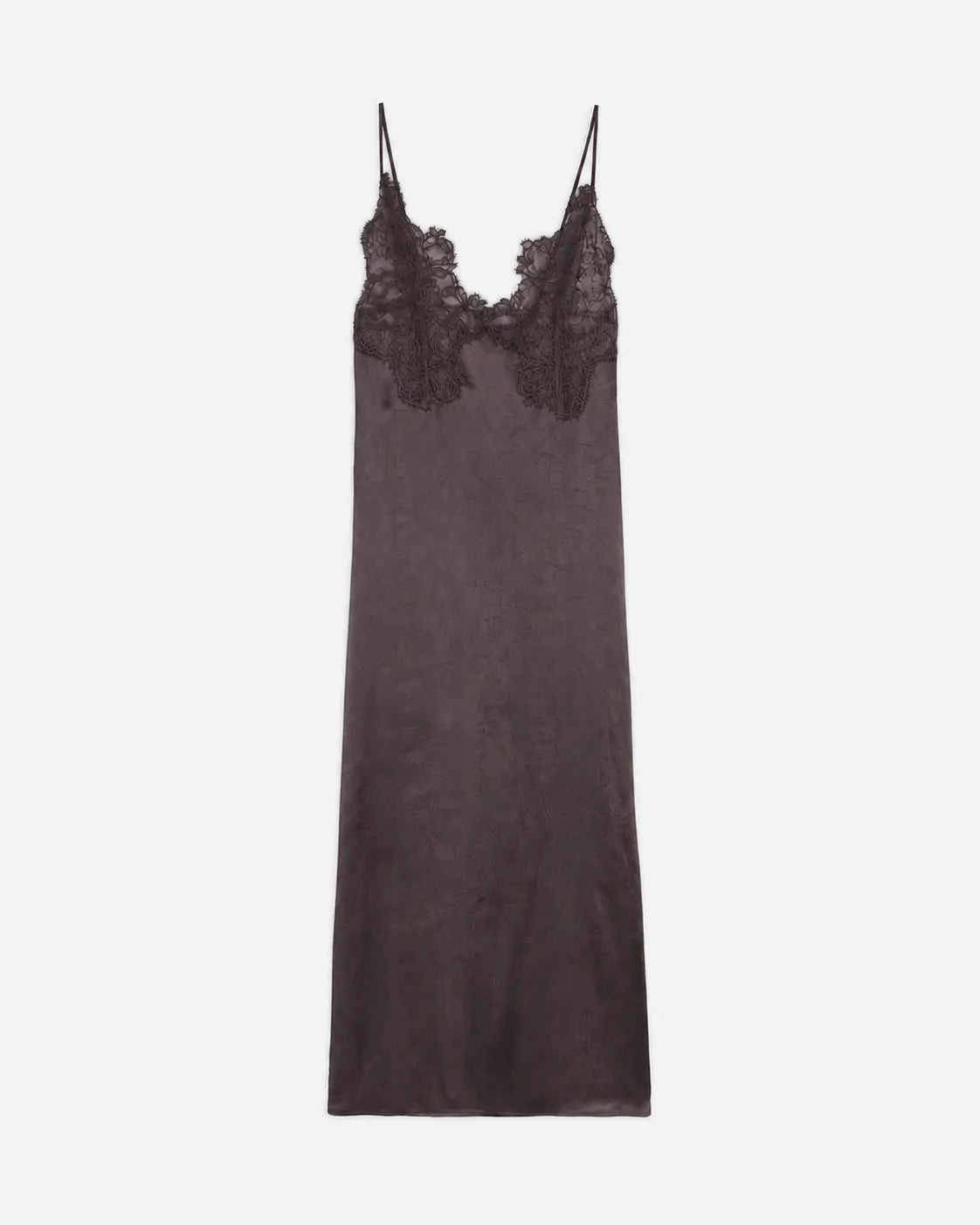 SATIN AND LACE SLIP DRESS