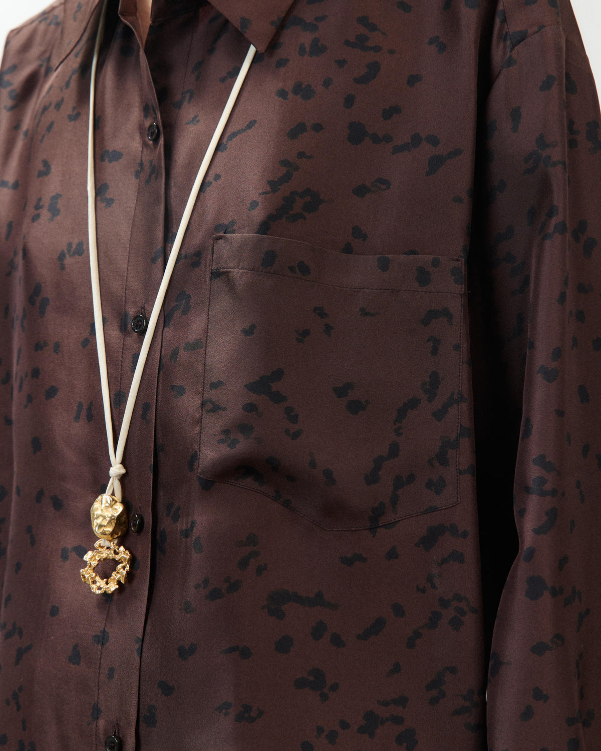 PRINTED SILK SHIRT DRESS