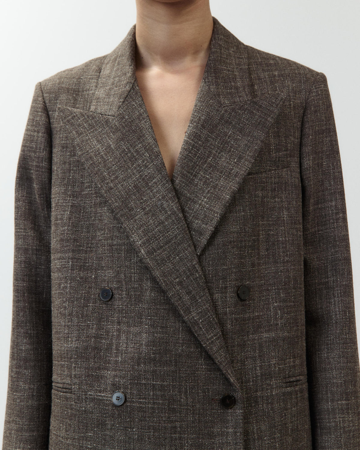 MÉLANGE WOOL DOUBLE-BREASTED BLAZER