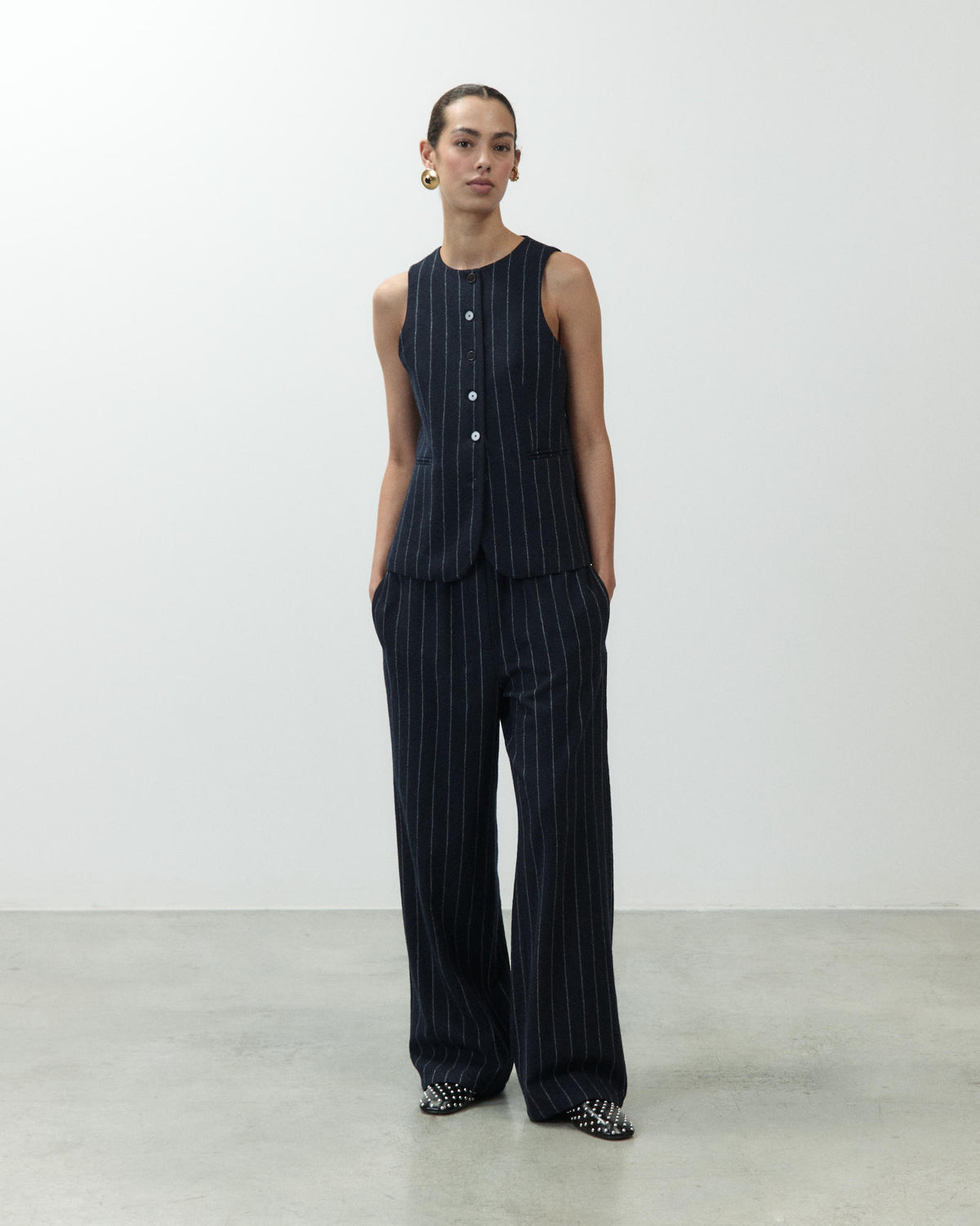 PINSTRIPE SLIM FIT WAISTCOAT