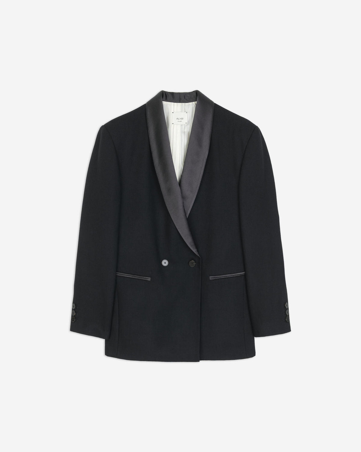 WOOL SMOCKING BLAZER