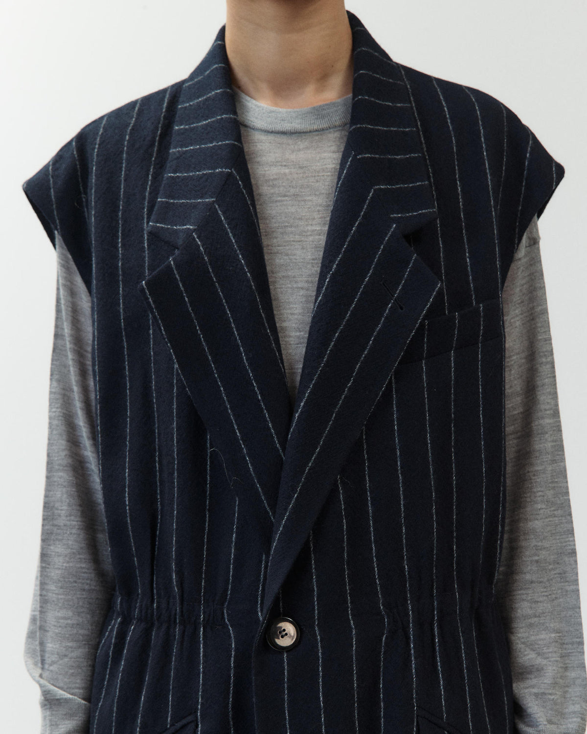 PINSTRIPED LONG VEST