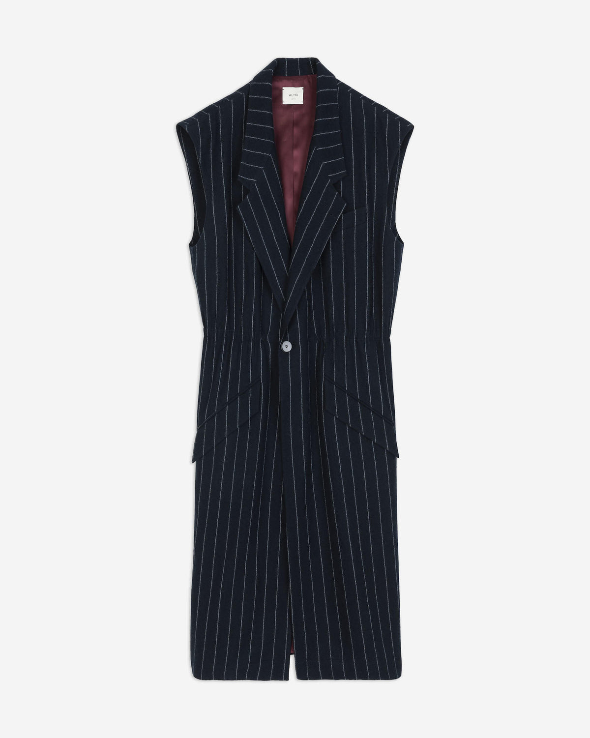 PINSTRIPED LONG VEST