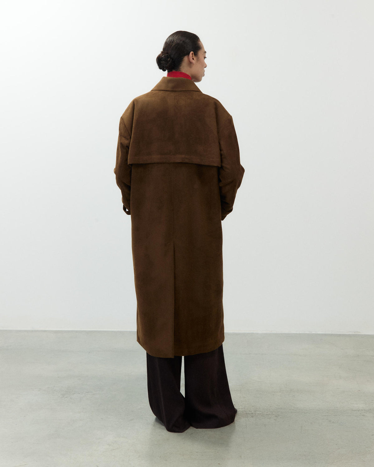 SUEDE-EFFECT TRENCH COAT