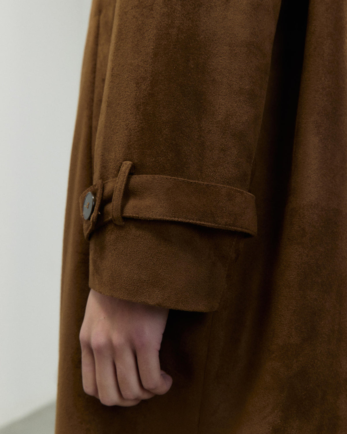 SUEDE-EFFECT TRENCH COAT
