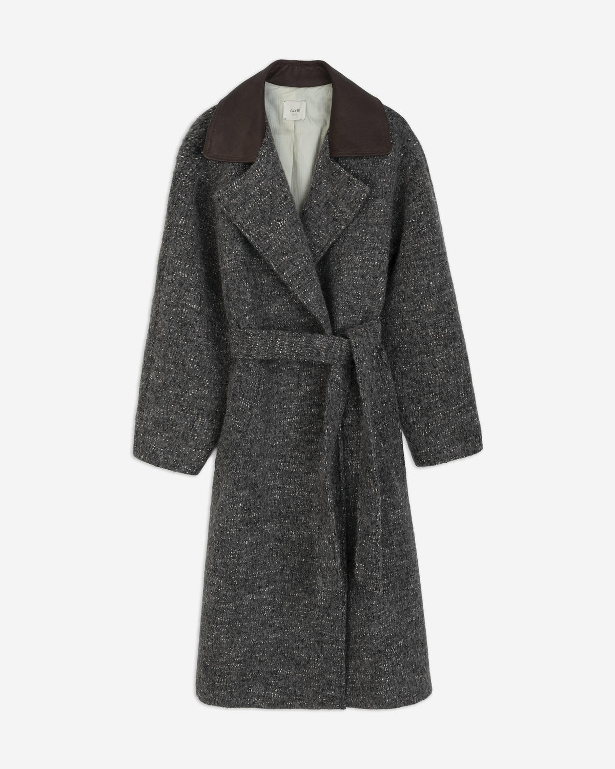 CAPPOTTO CON COLLO IN PELLE